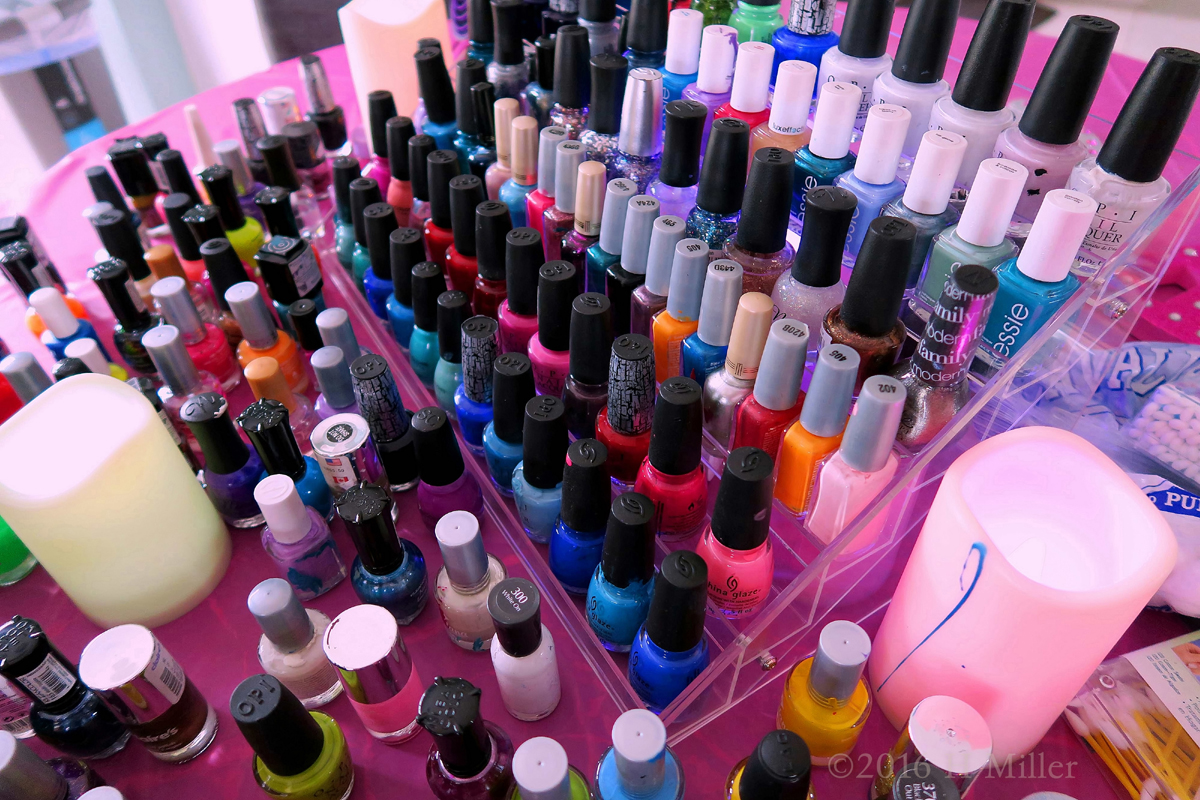 OPI, Essie, And Other Cool Nail Polish Brands At The Kids Nail Art Station. 