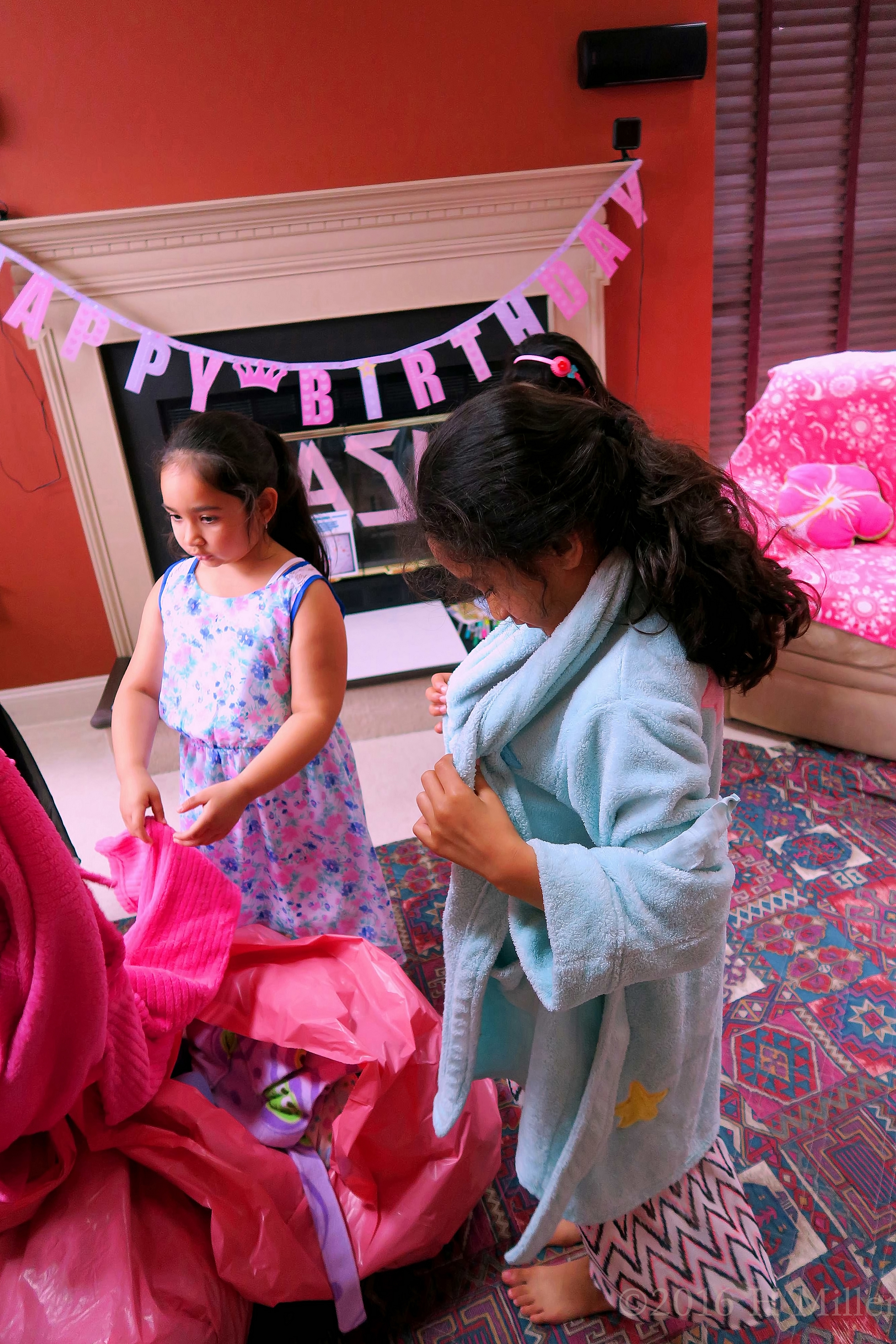 Putting On Her Spa Robe. Putting On Her Spa Robe.