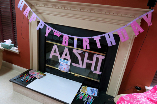 Aashi's Happy Birthday Banner.