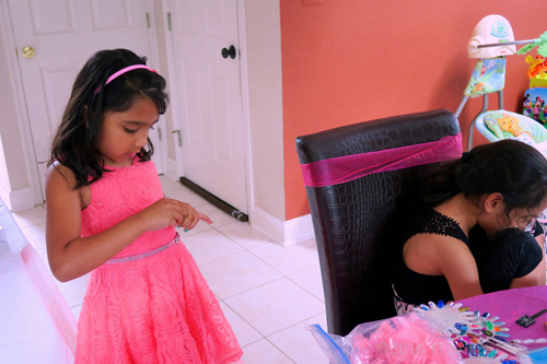 The Girls Working Hard To Get The Polish Off. The Girls Working Hard To Get The Polish Off.