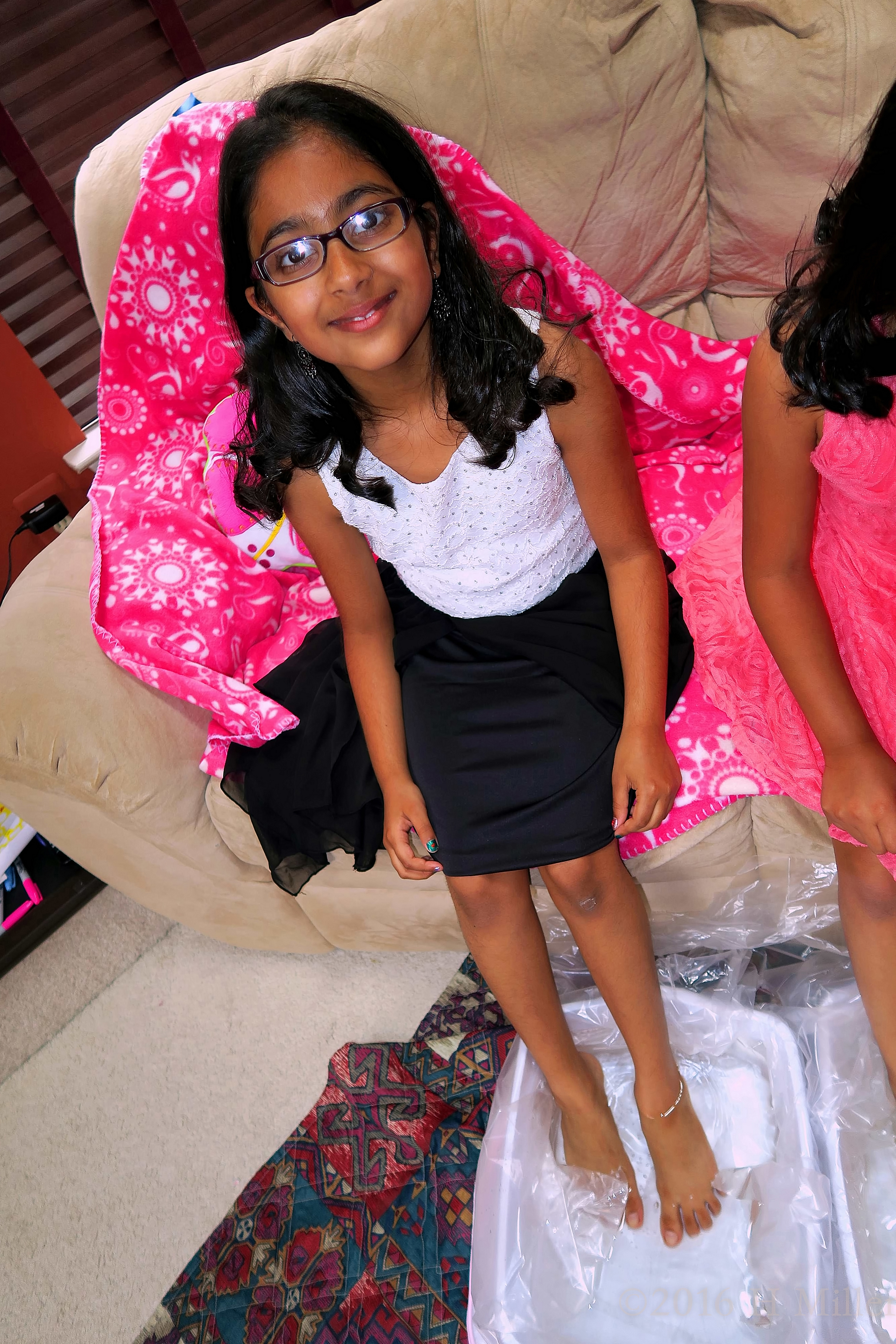 Aashi Doing The Foot Soak Activity. Aashi Doing The Foot Soak Activity.