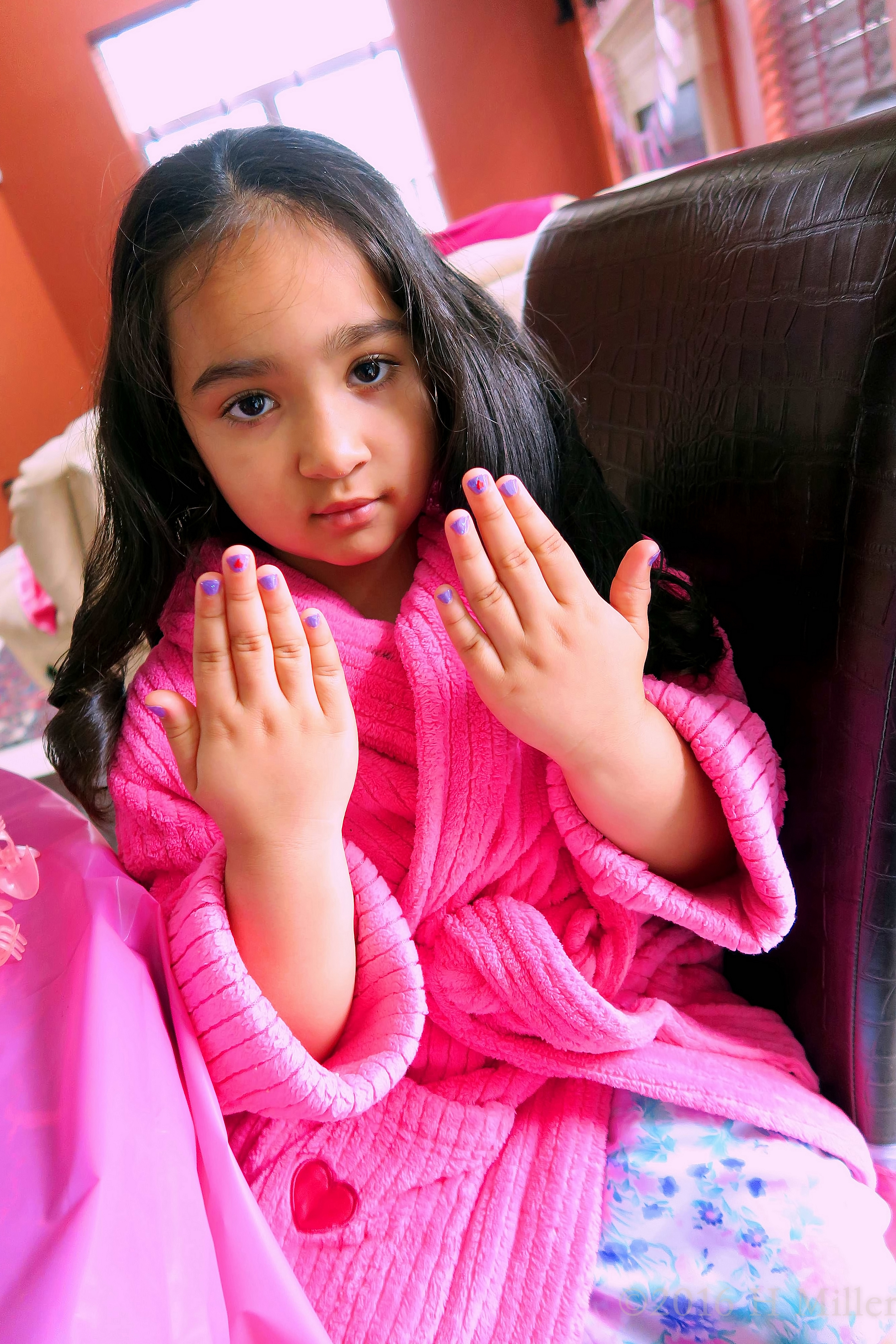 Purple Mani With Heart Design. Purple Mani With Heart Design.