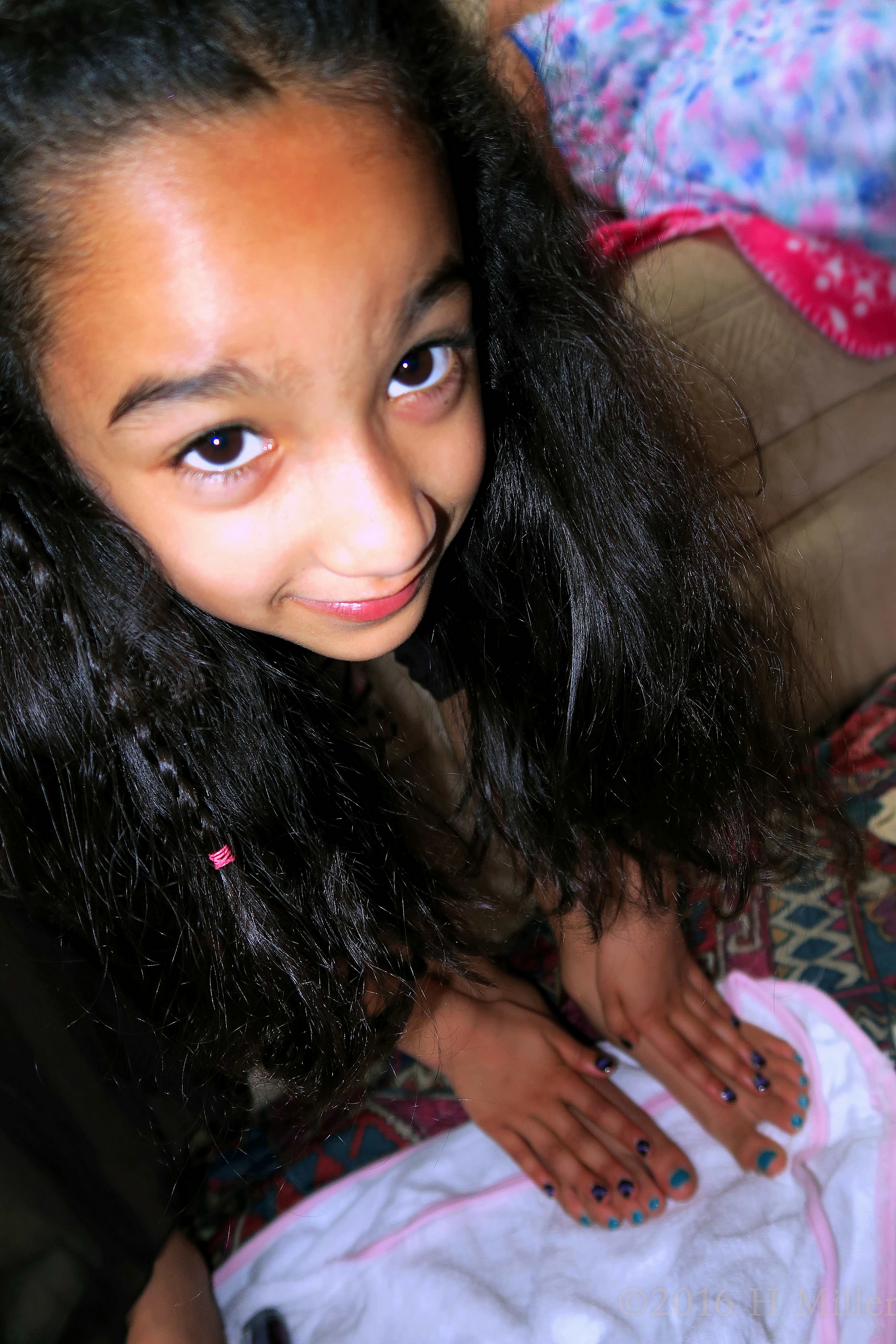 Showing Her Cool New Nails. Showing Her Cool New Nails.