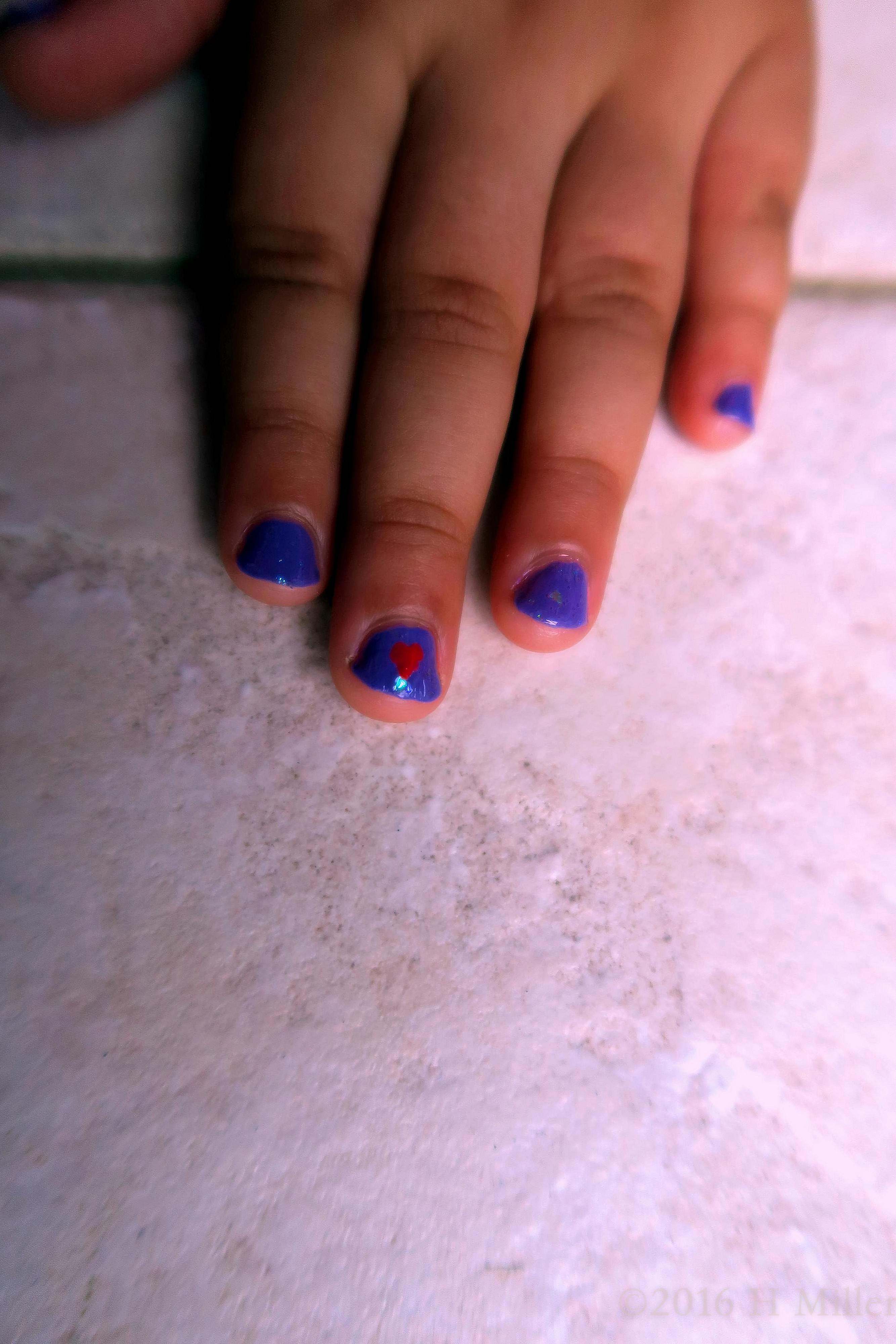 The Opalescent Glitter Shows Right Under The Heart Design. Kids Mani. The Opalescent Glitter Shows Right Under The Heart Design. Kids Mani.