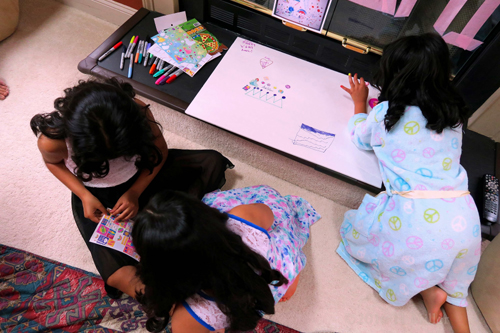 Designing Aashi's Spa Birthday Card Together. Designing Aashi's Spa Birthday Card Together.