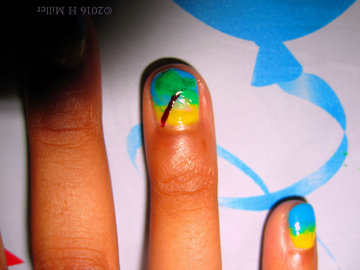 Palm Trees And The Beach Awesome Kids Nail Art! 