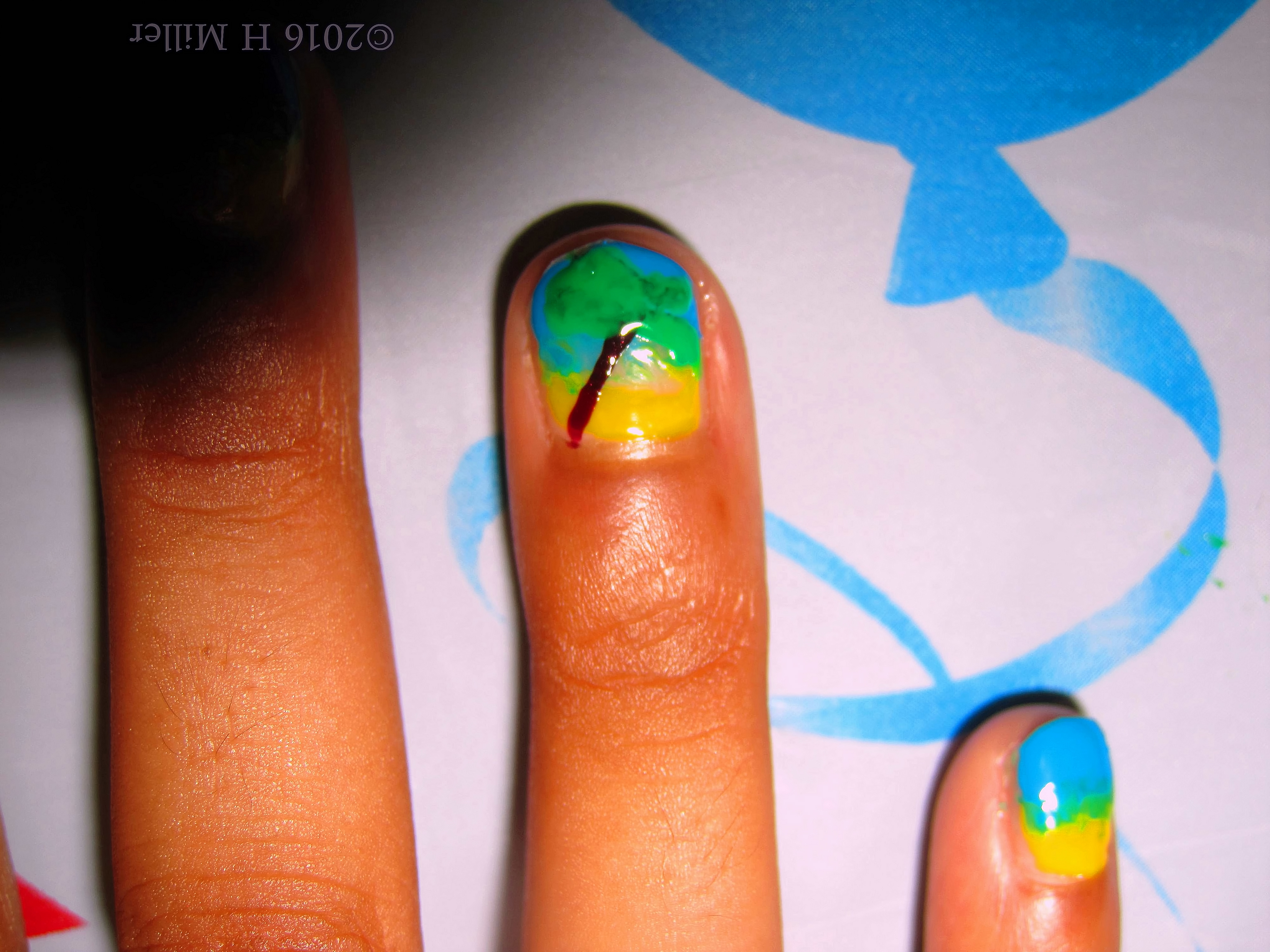 Palm Trees And The Beach Awesome Kids Nail Art! Palm Trees And The Beach Awesome Kids Nail Art!