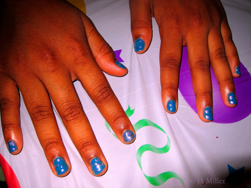 Beautiful Blue Girls Mini Manicure. Beautiful Blue Girls Mini Manicure.