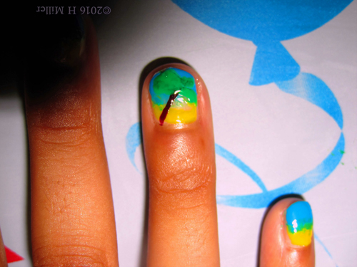 Palm Trees And The Beach Awesome Kids Nail Art! Palm Trees And The Beach Awesome Kids Nail Art!