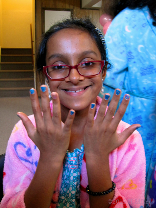 She Is Happy With Her New Mini Manicure! She Is Happy With Her New Mini Manicure!