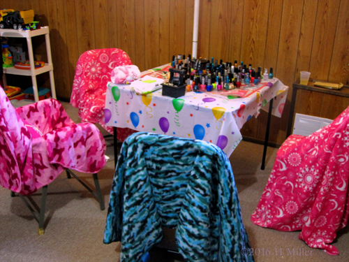 The Nail Polish Station At The Kids Spa Is All Set Up
