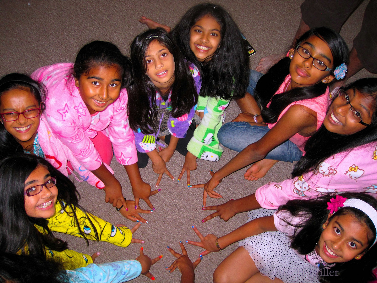 Another Group Girls Manicure Picture With Big Smiles! 