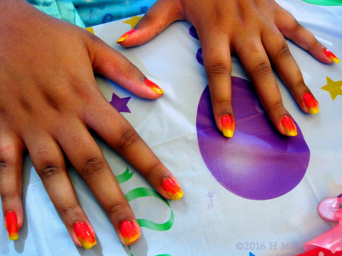 Candy Corn Nail Art Ombre For This Girls Awesome Mini Manicure!