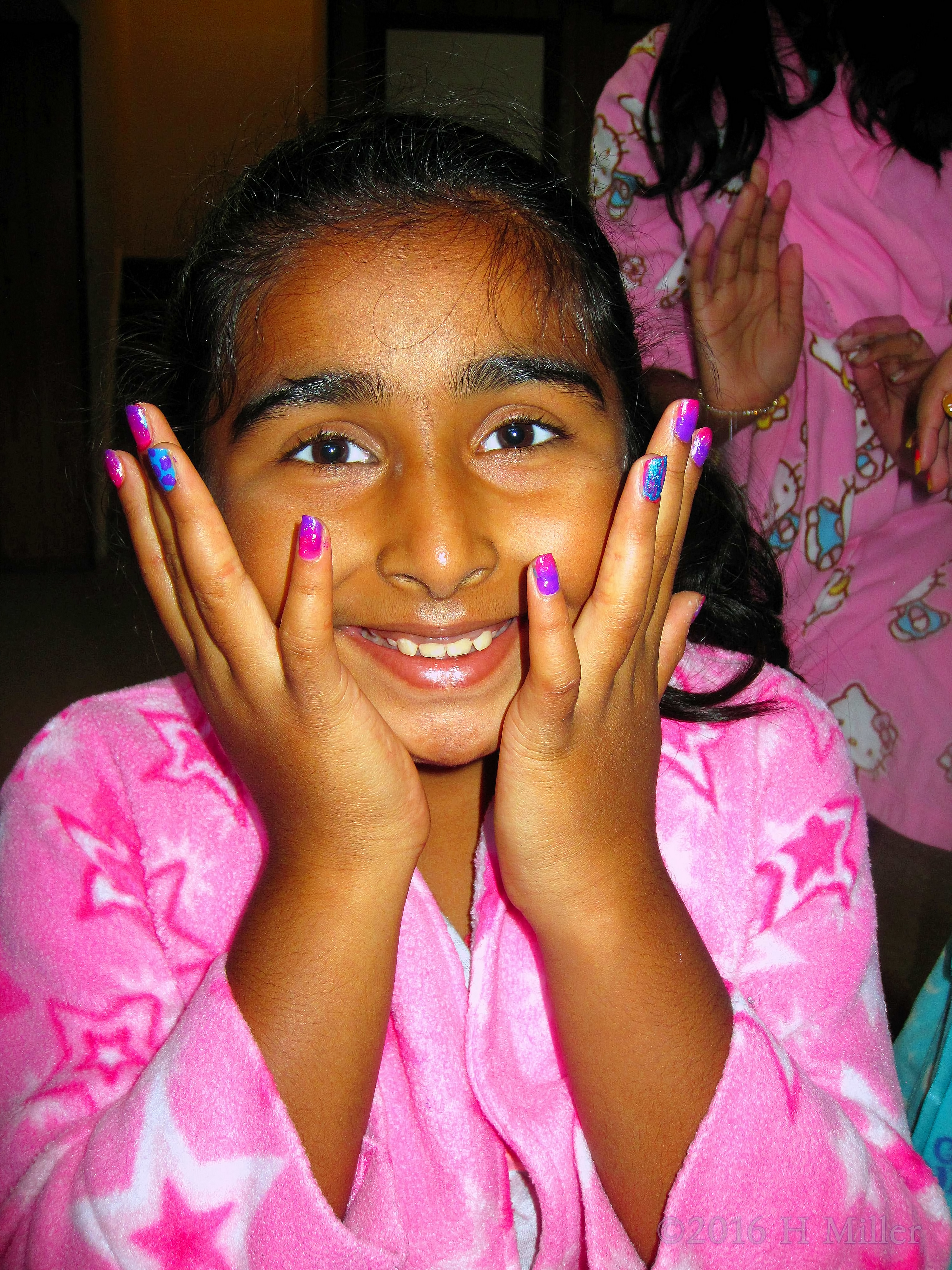 Smiling And Happy With Her Girls Mini Manicure! Smiling And Happy With Her Girls Mini Manicure!