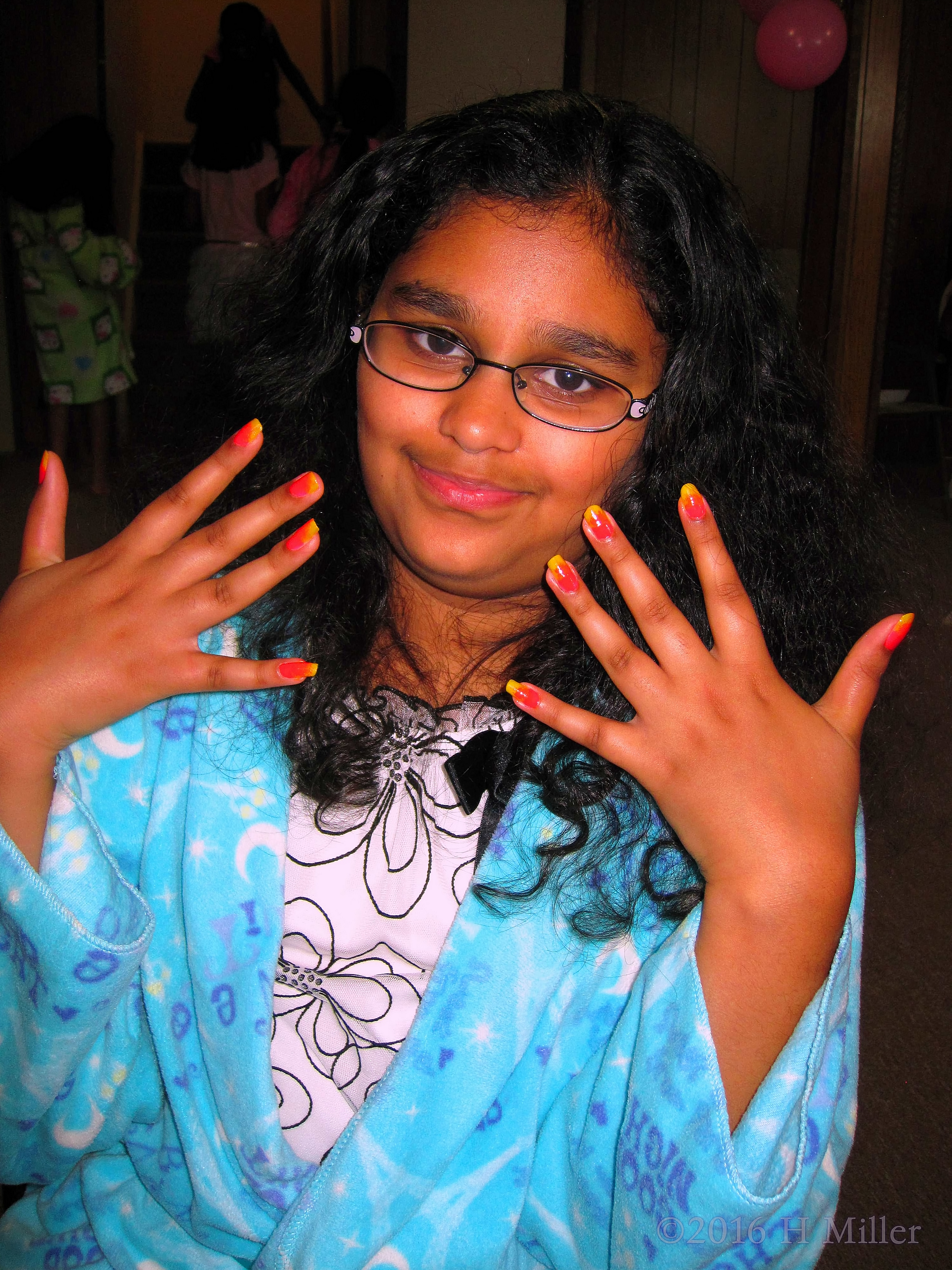 Smiling With Her New Mini Mani!