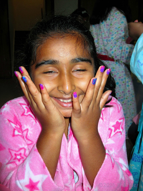 She Is Soo Happy With Her Awesome Girls Manicure She Is Soo Happy With Her Awesome Girls Manicure