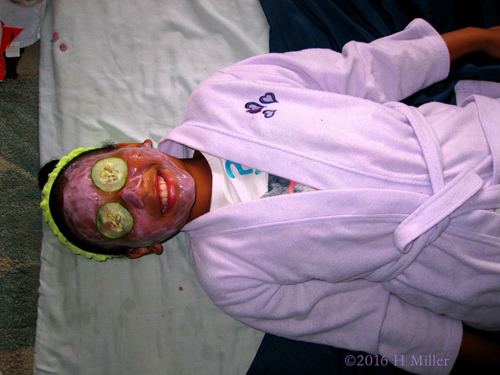 Smiling Wide During Her Homemade Blueberry Facial Smiling Wide During Her Homemade Blueberry Facial