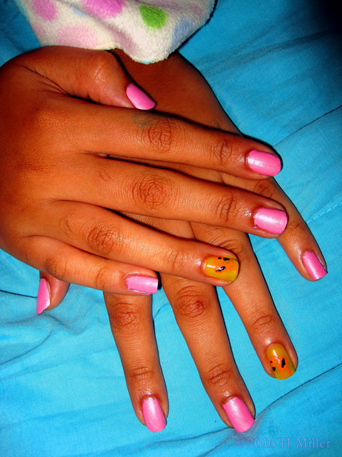 Very Cute Orange And Pink Mini Mani Very Cute Orange And Pink Mini Mani