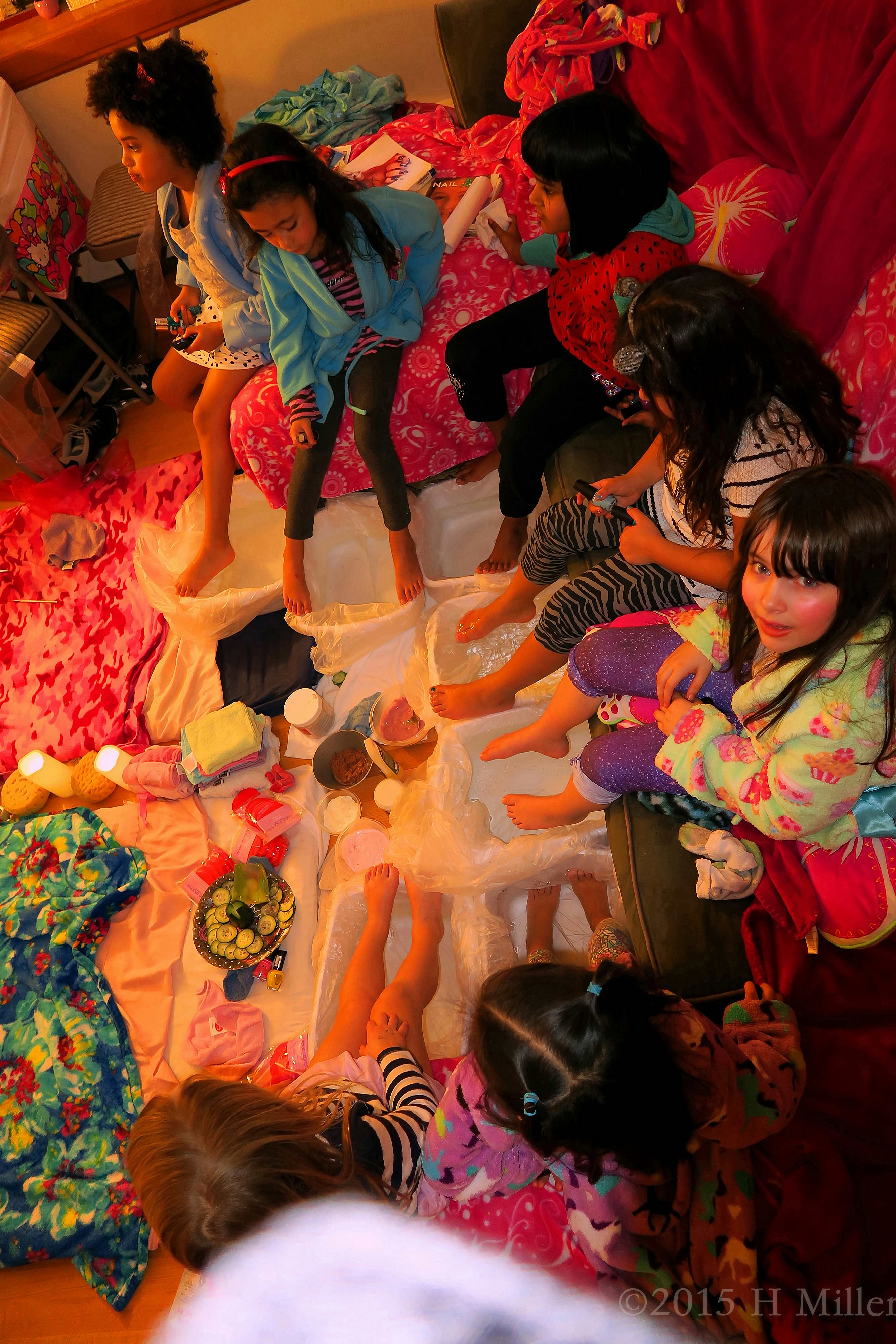 A High Up View Of The Group Kids Pedicure! A High Up View Of The Group Kids Pedicure!