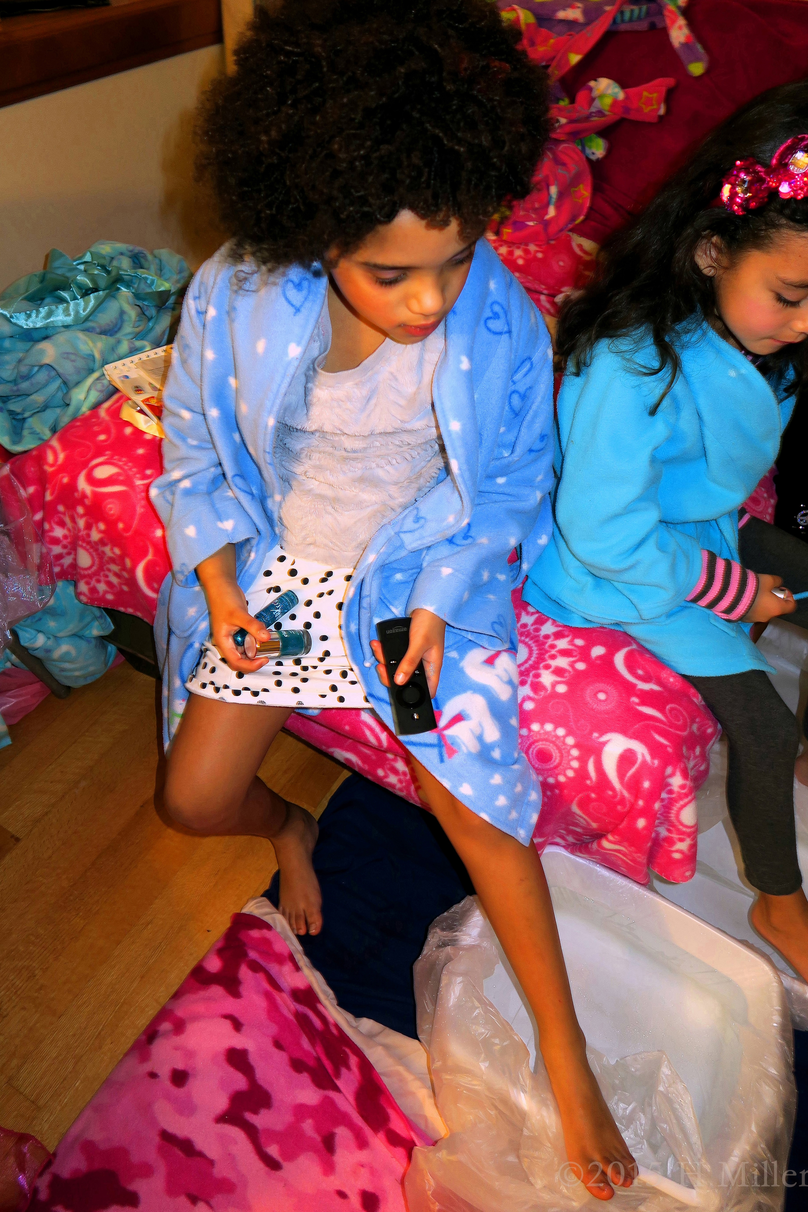 Changing The Channel On The TV During Her Footbath Changing The Channel On The TV During Her Footbath