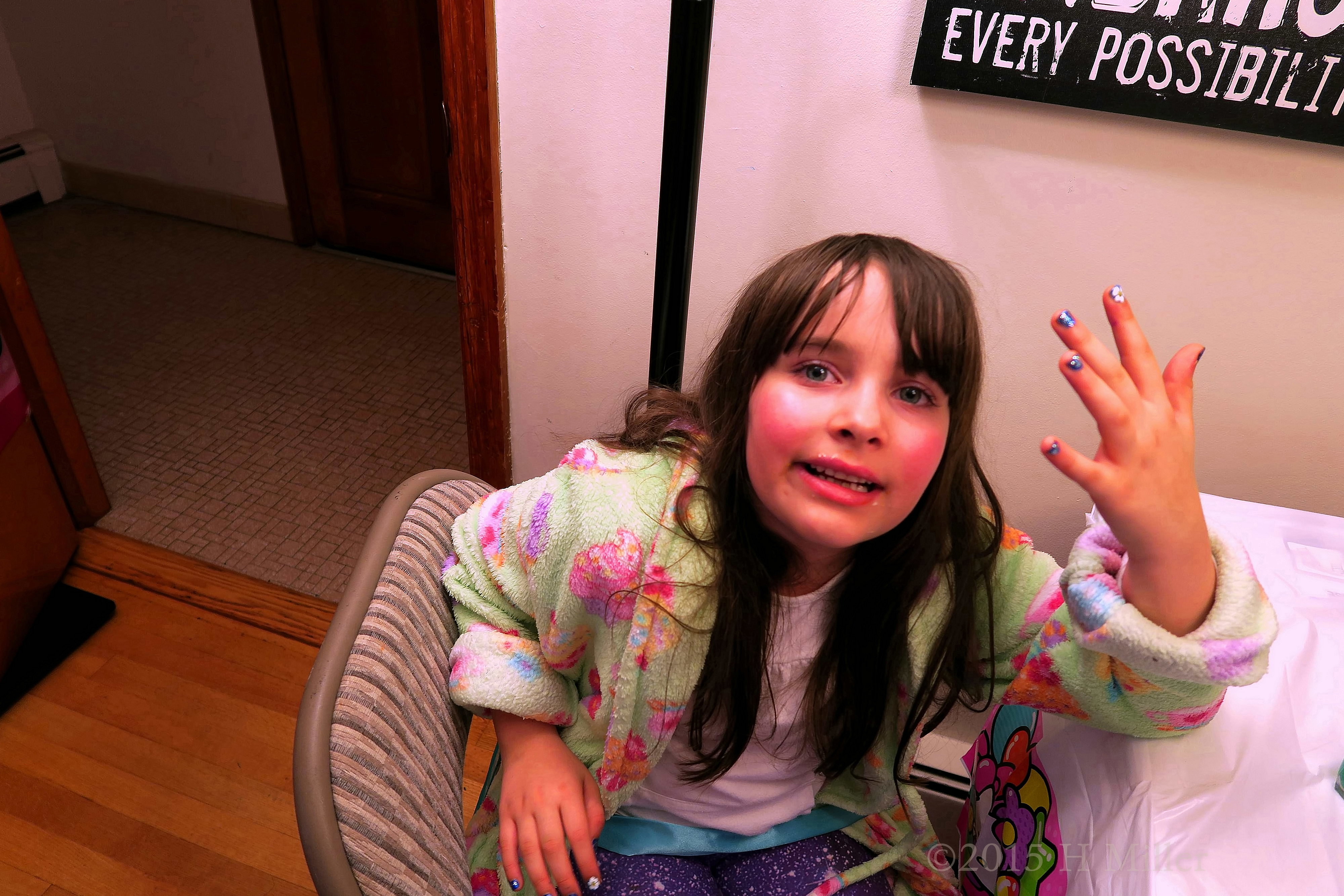 Her Nails Are Finished At The Kids Nail Spa! Her Nails Are Finished At The Kids Nail Spa!