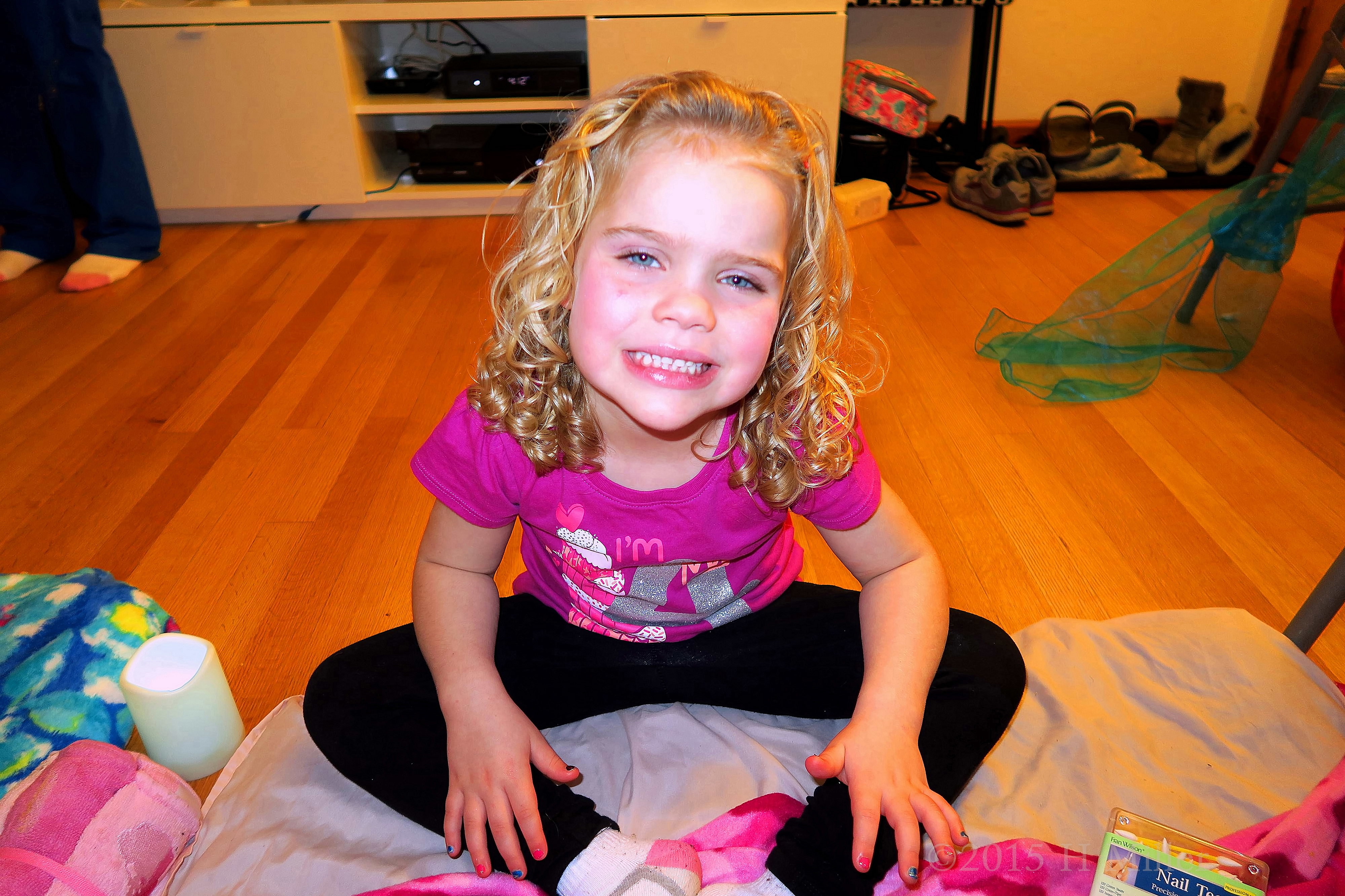 She Is So Excited About Her Kids Manicure Being Finished! She Is So Excited About Her Kids Manicure Being Finished!