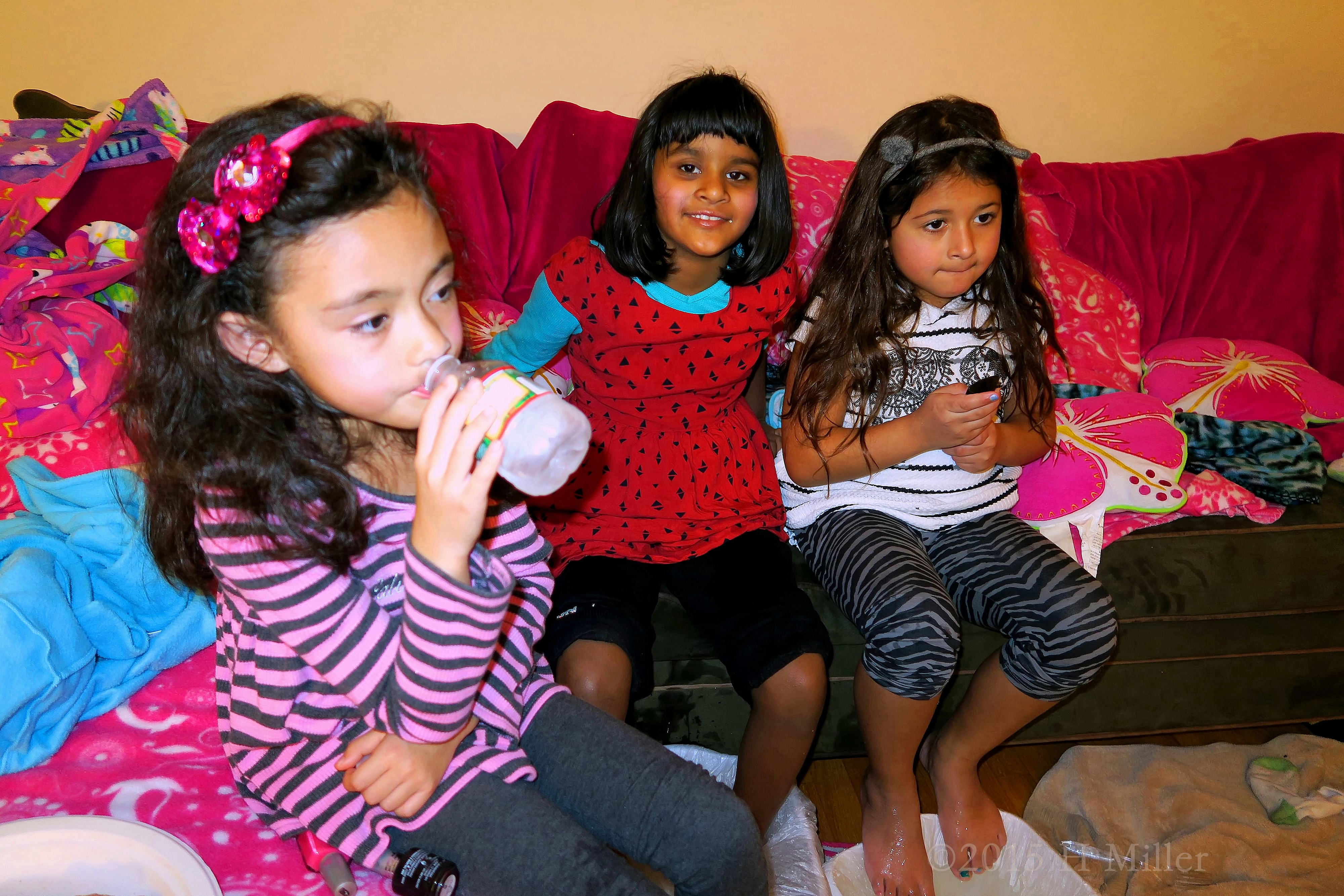 Watching Her Friends Getting Their Mini Pedi Services At The Kids Salon Watching Her Friends Getting Their Mini Pedi Services At The Kids Salon