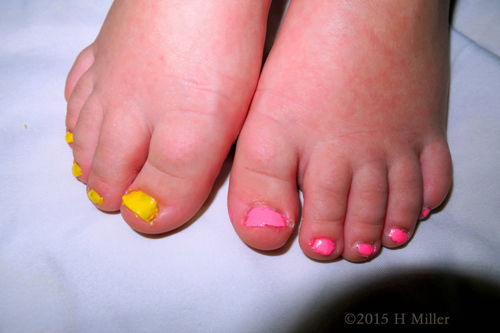 Pink And Yellow Pedi