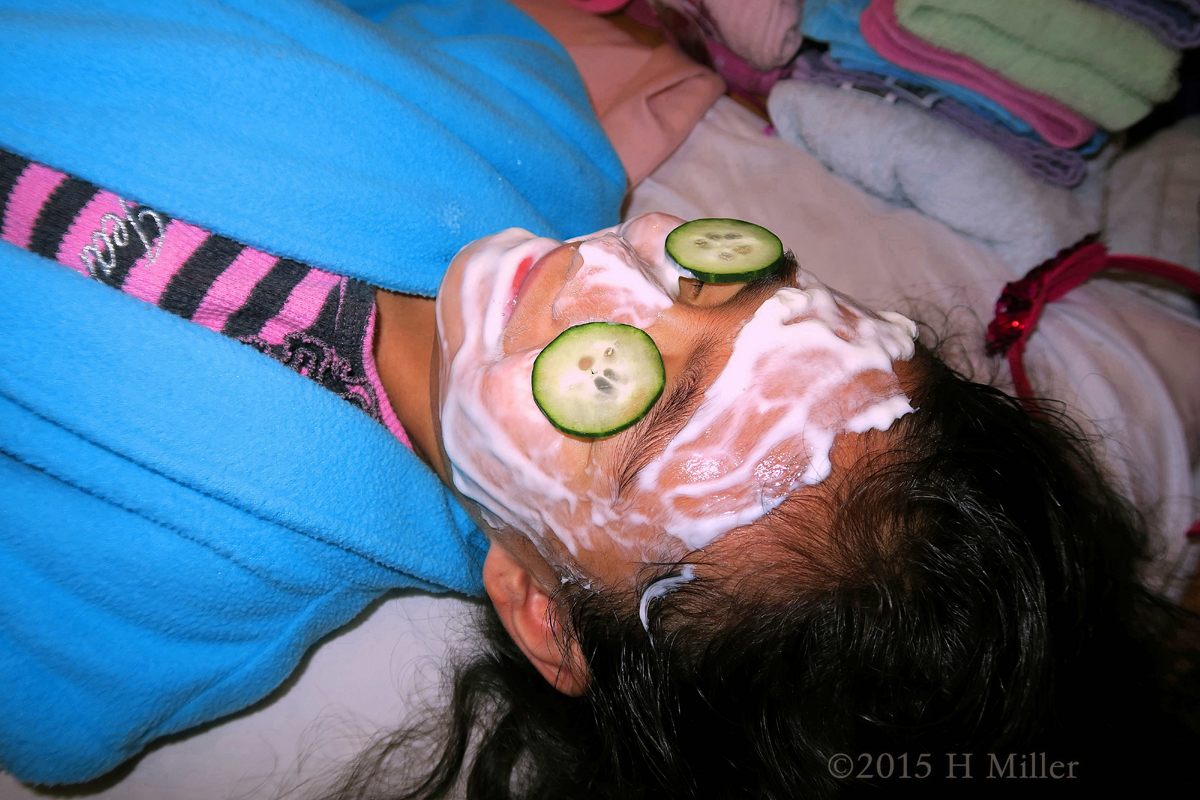 An Expression Of Calm Peacefulness During The Kids Facial. 