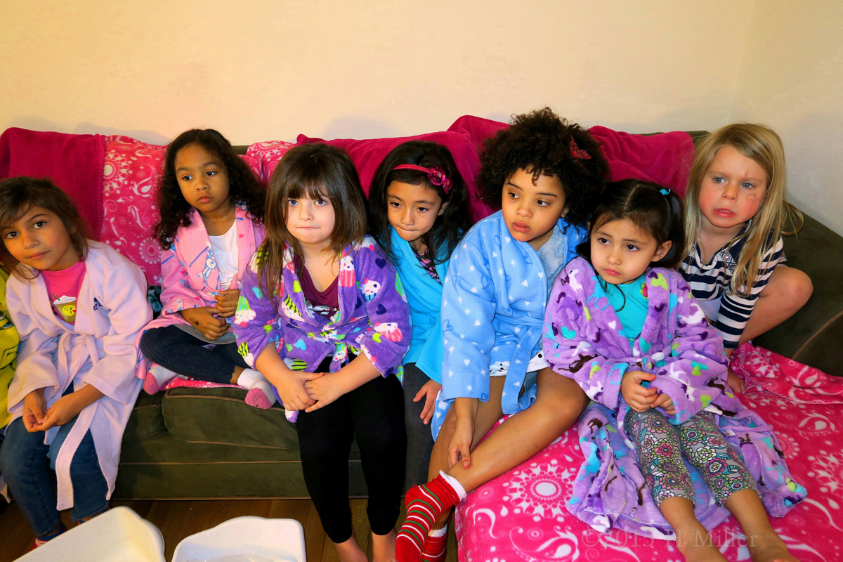 Half Of The Group In Their Kids Spa Robes 
