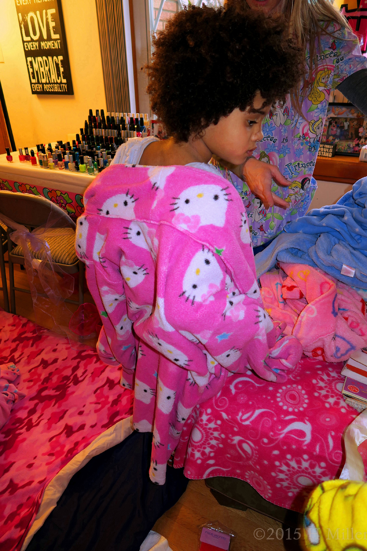 The Birthday Girl Wearing Her Hello Kitty Spa Robe 