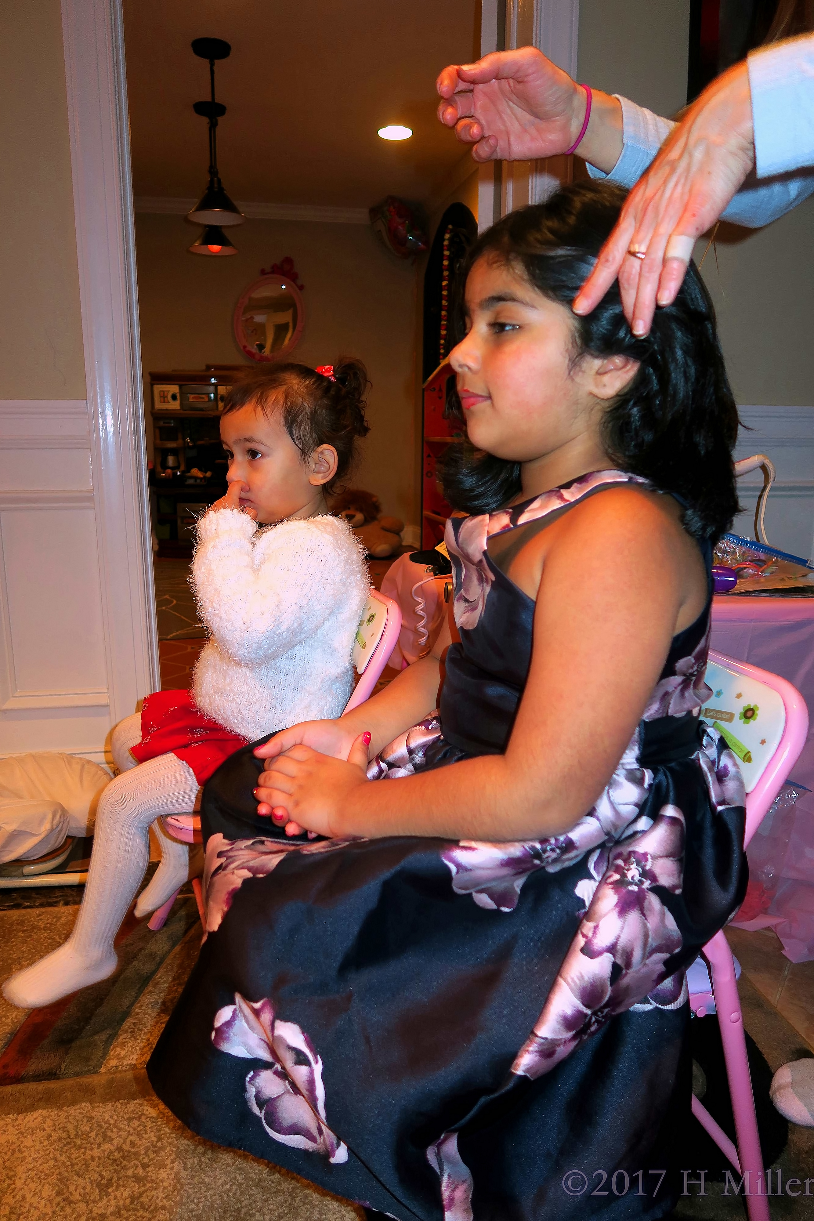 Alaysha The Birthday Girl Getting Her Hair Styled At The Spa Party For Girls. Alaysha The Birthday Girl Getting Her Hair Styled At The Spa Party For Girls.