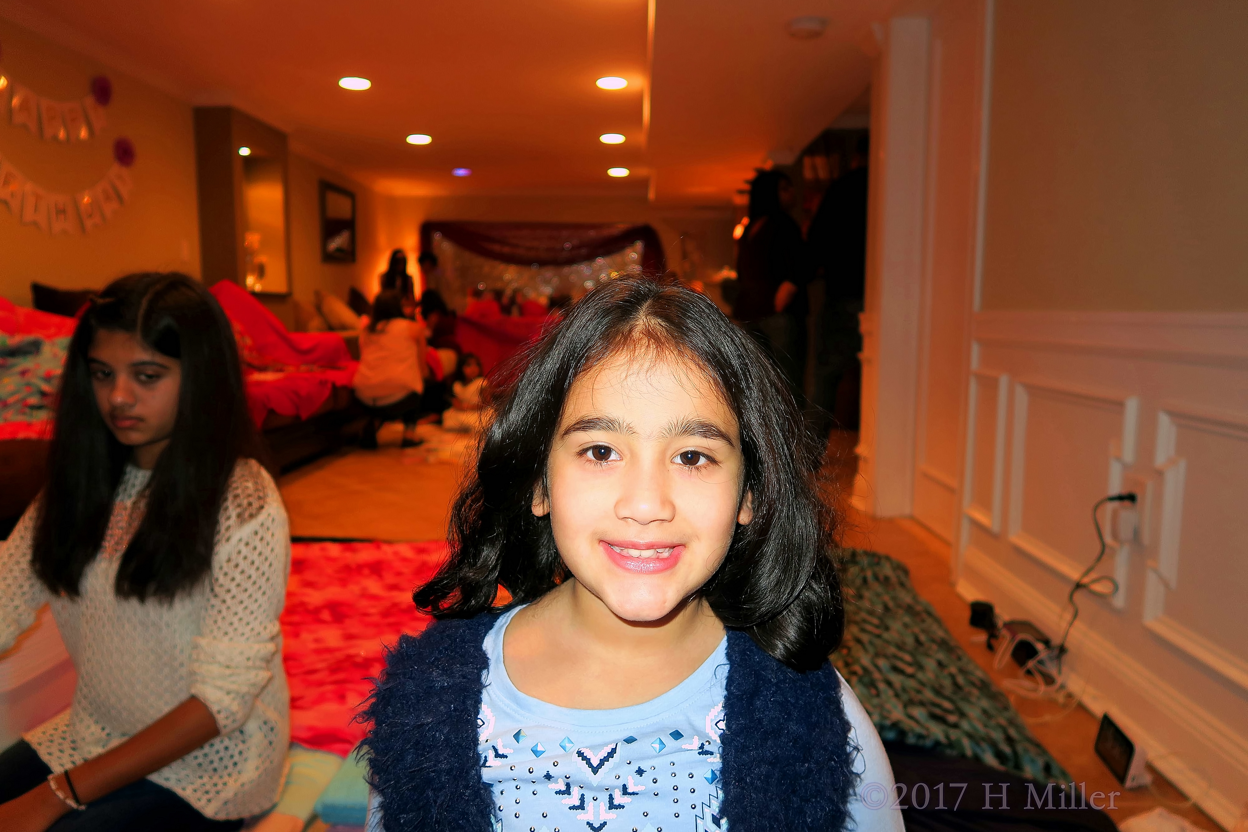 Smiling During Her Kids Hairstyles. Smiling During Her Kids Hairstyles.