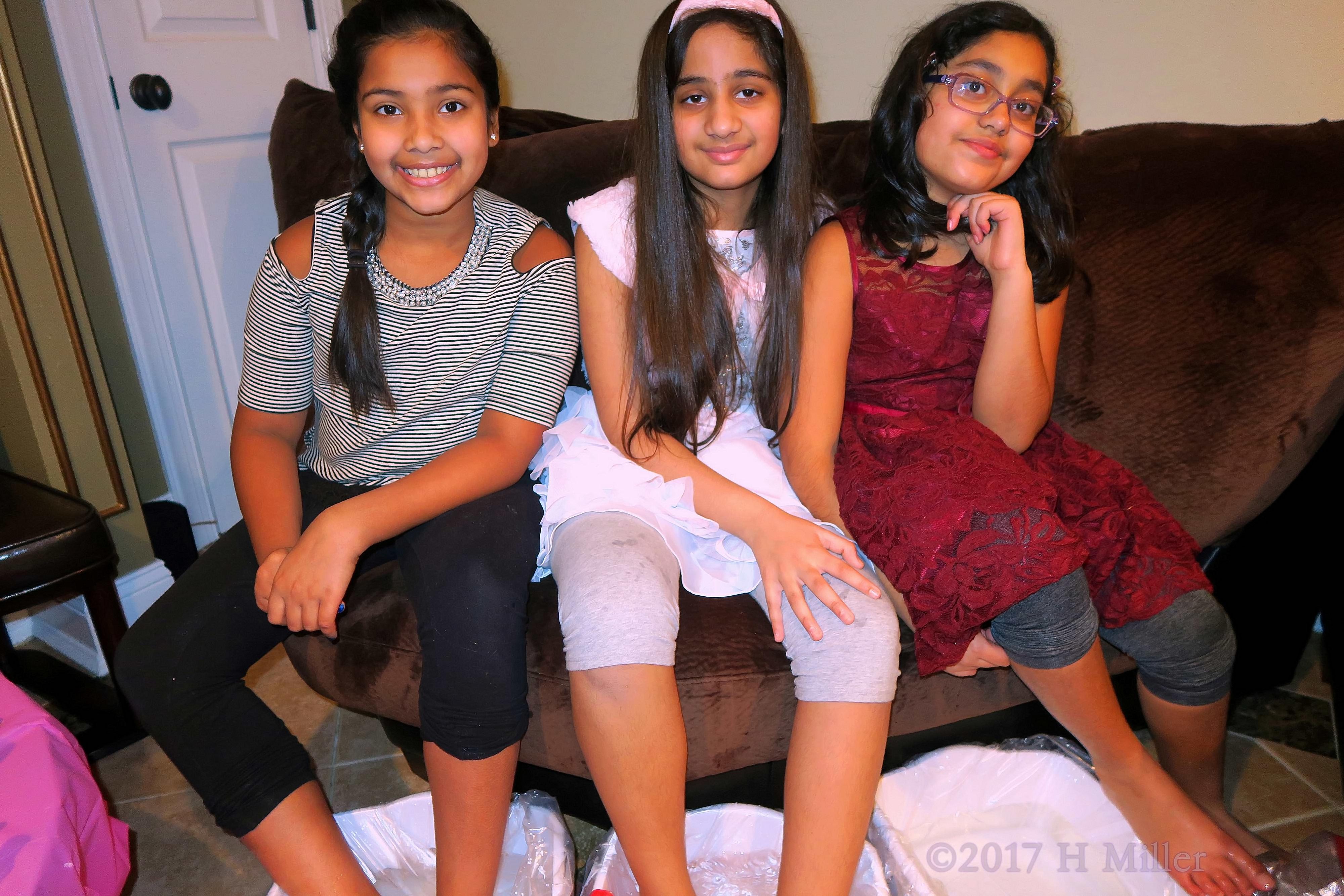 Smiling Together During Kids Spa Pedicures. Smiling Together During Kids Spa Pedicures.