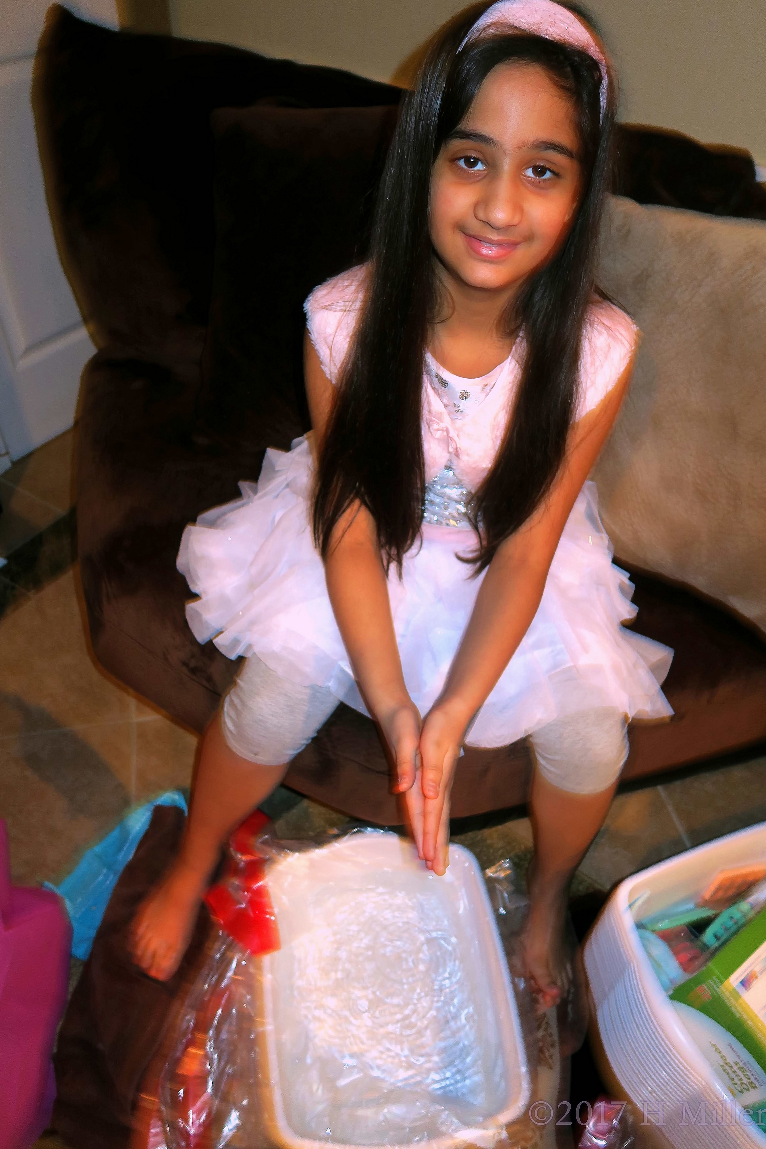 Smiling While Dropping the Salt In The Pedi Footbath. Smiling While Dropping the Salt In The Pedi Footbath.