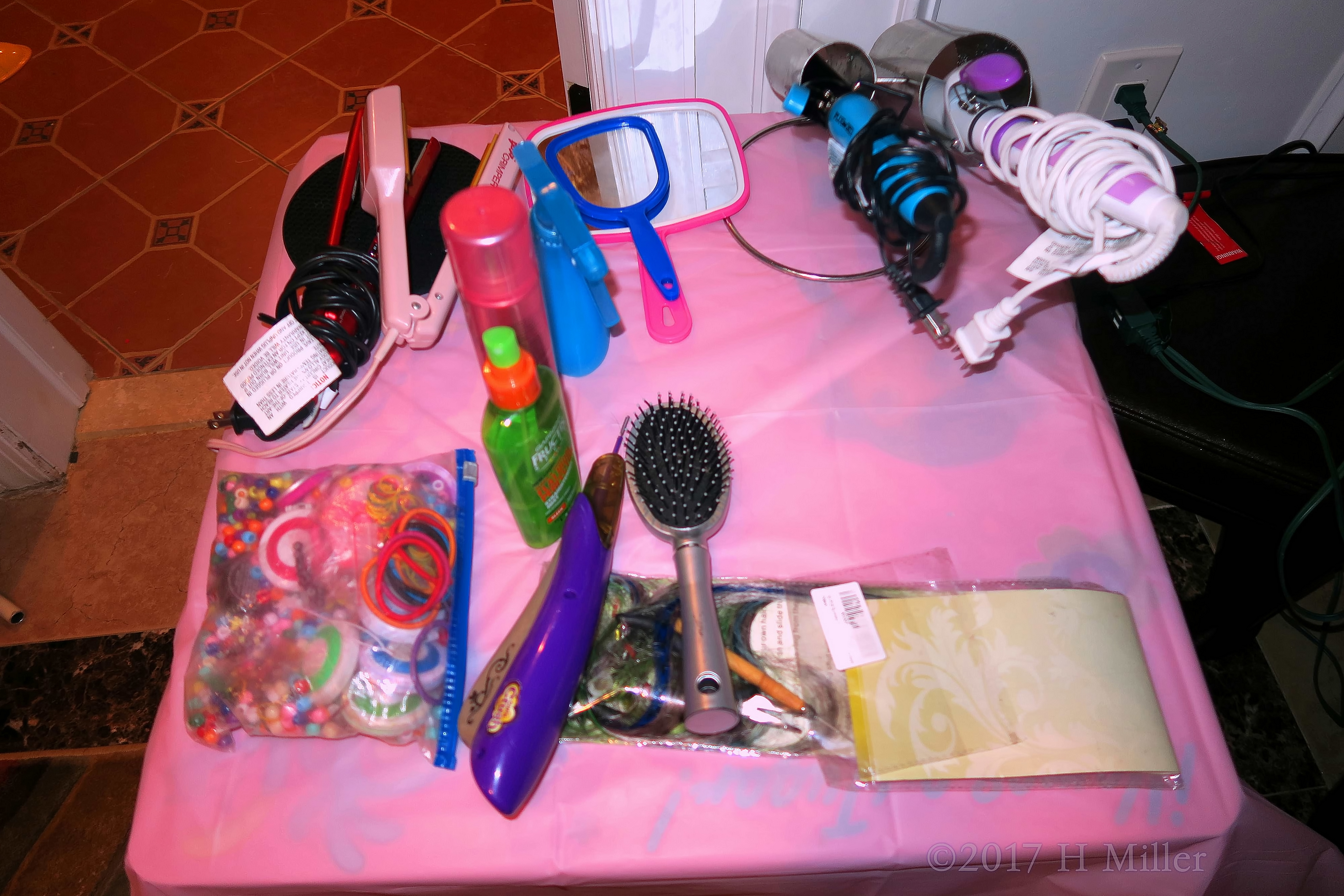 The Hair Styling Tools Table Ready To Go. The Hair Styling Tools Table Ready To Go.