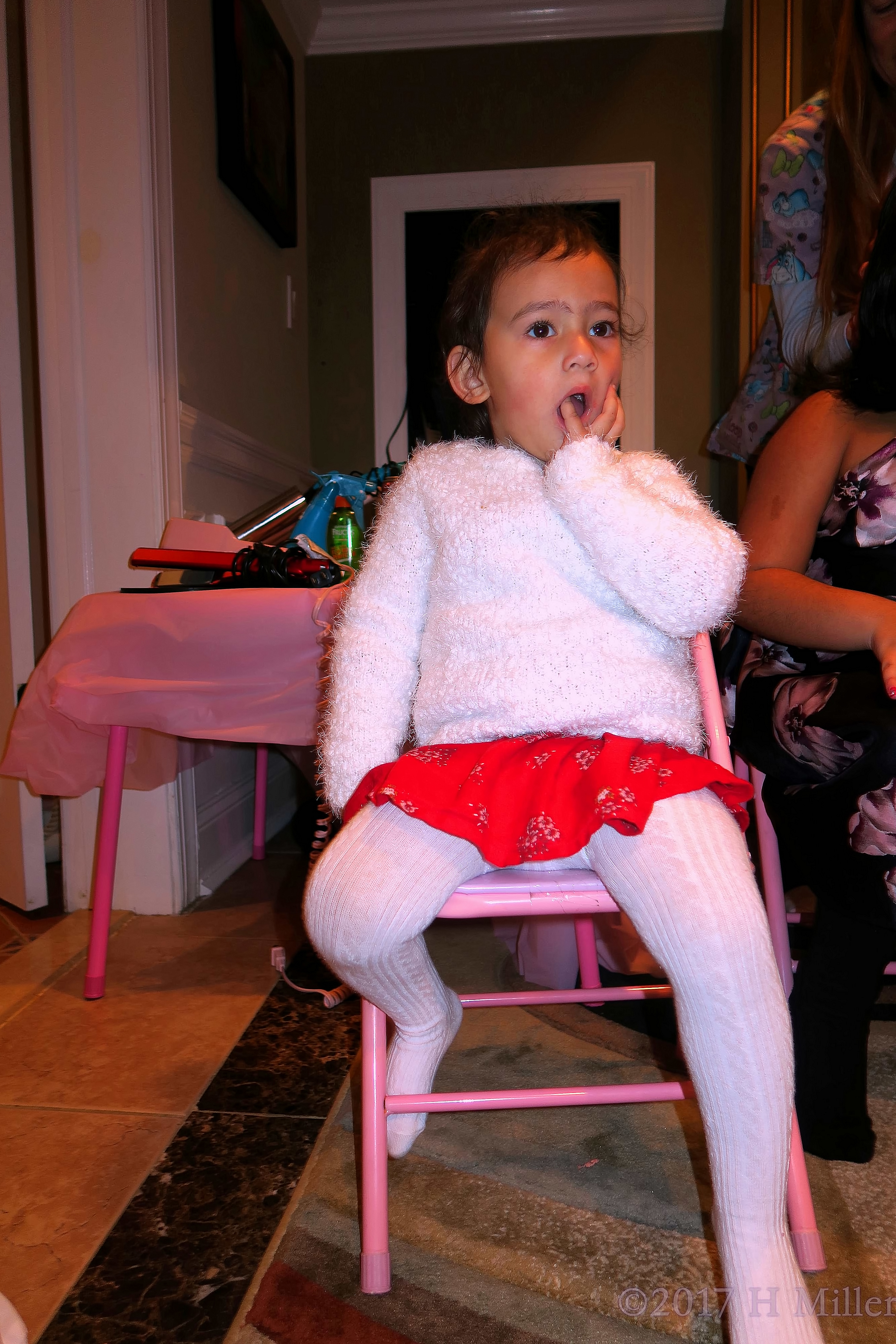 Waiting For Her Turn At The Kids Birthday Party. Waiting For Her Turn At The Kids Birthday Party.