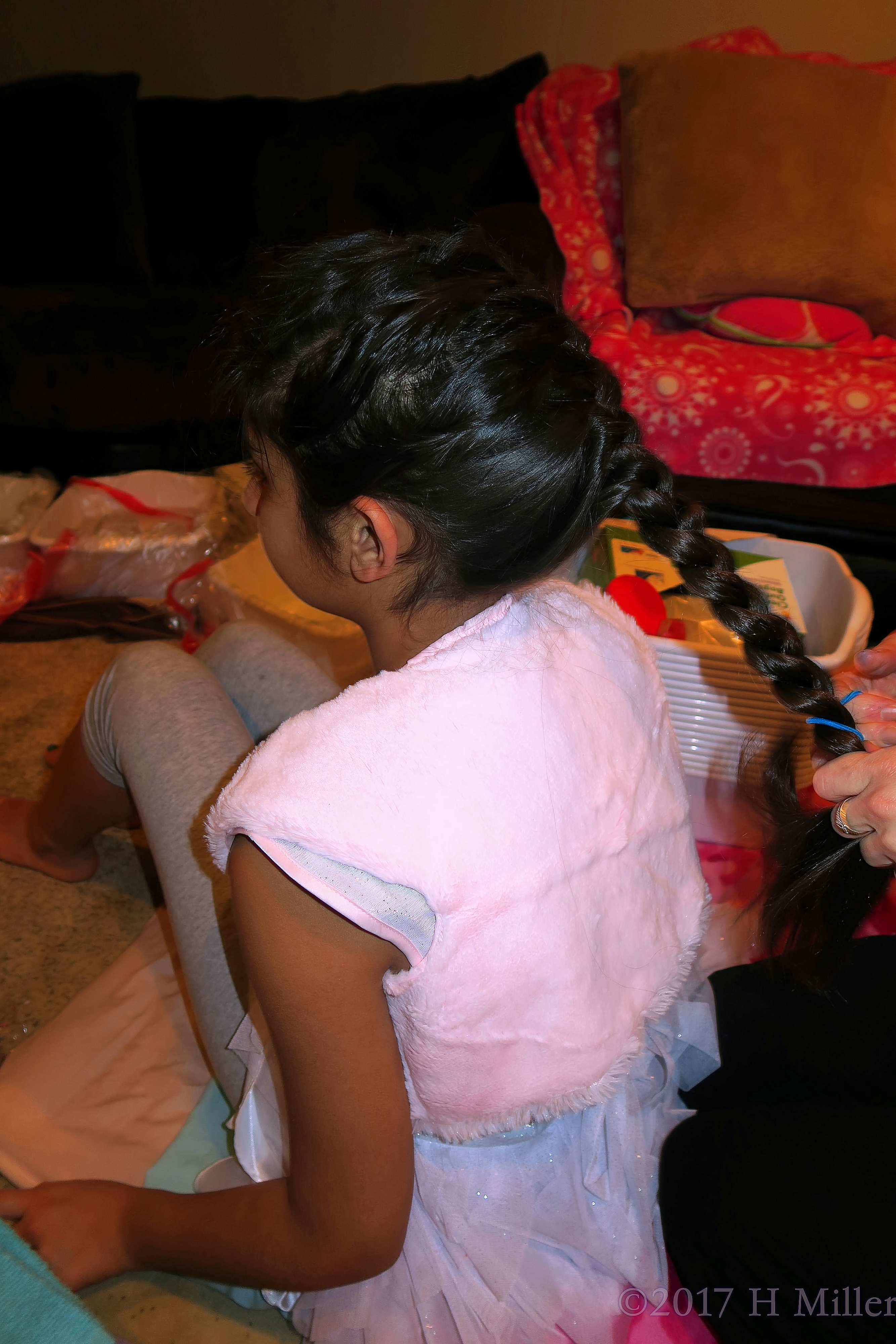 Braiding Her Hair At The Spa For Kids. Braiding Her Hair At The Spa For Kids.