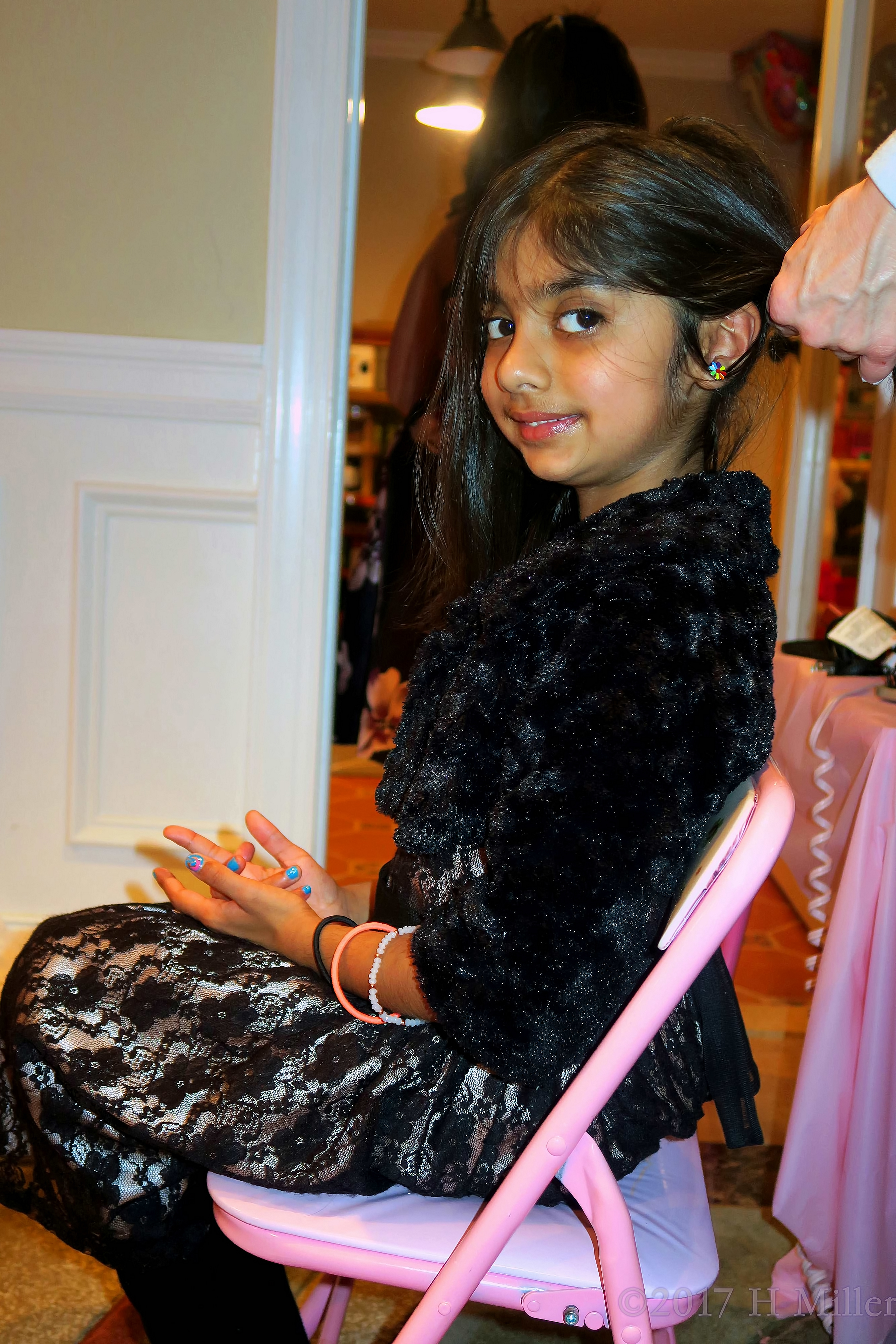 Getting Her Hair Styled At The Spa Party. Getting Her Hair Styled At The Spa Party.