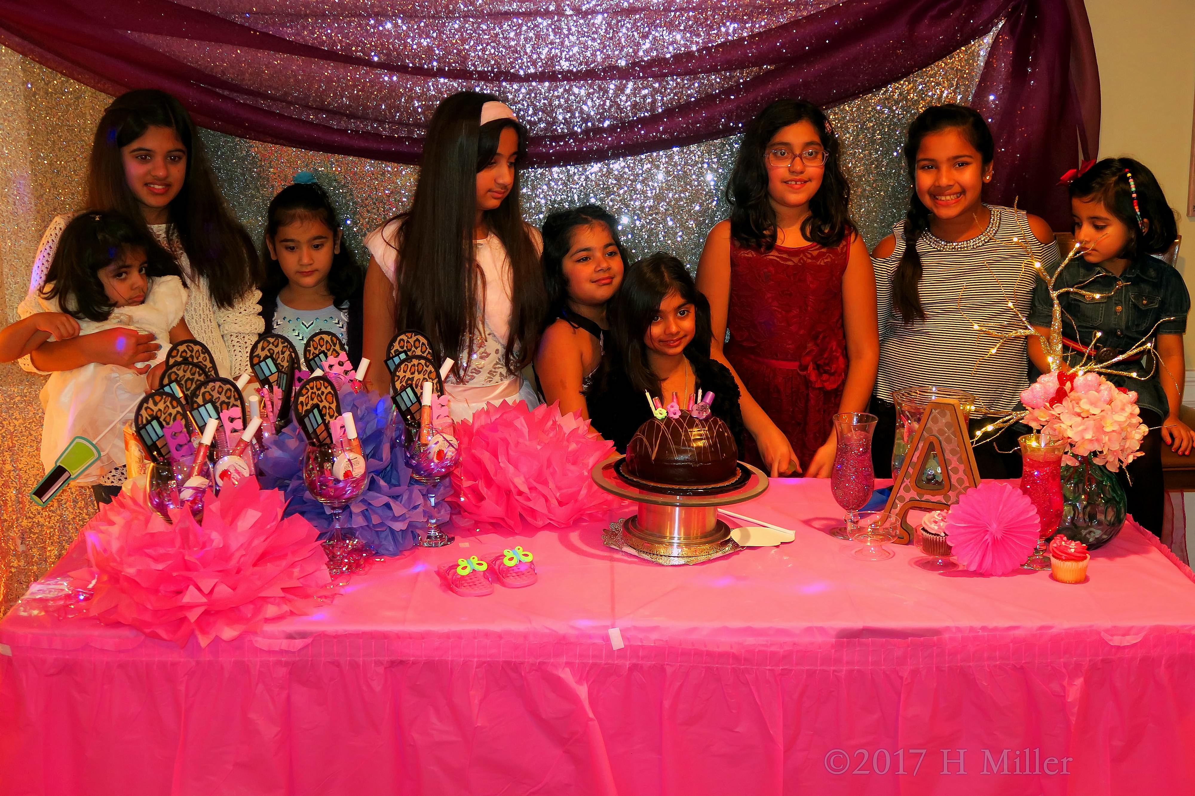 Group Photo Behind The Spa Birthday Cake. 