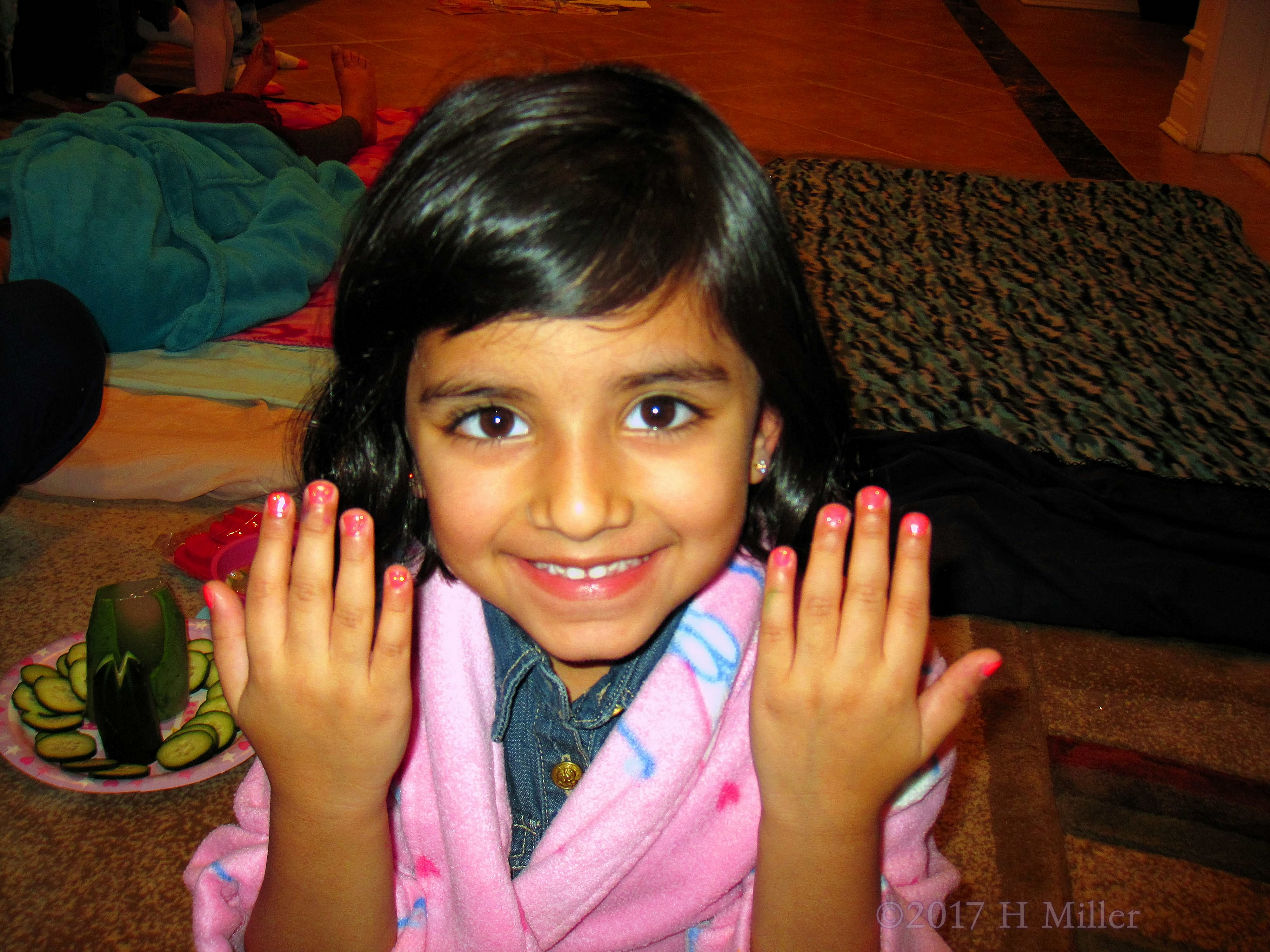 She's Very Happy With Her Kids Mini Mani. She's Very Happy With Her Kids Mini Mani.