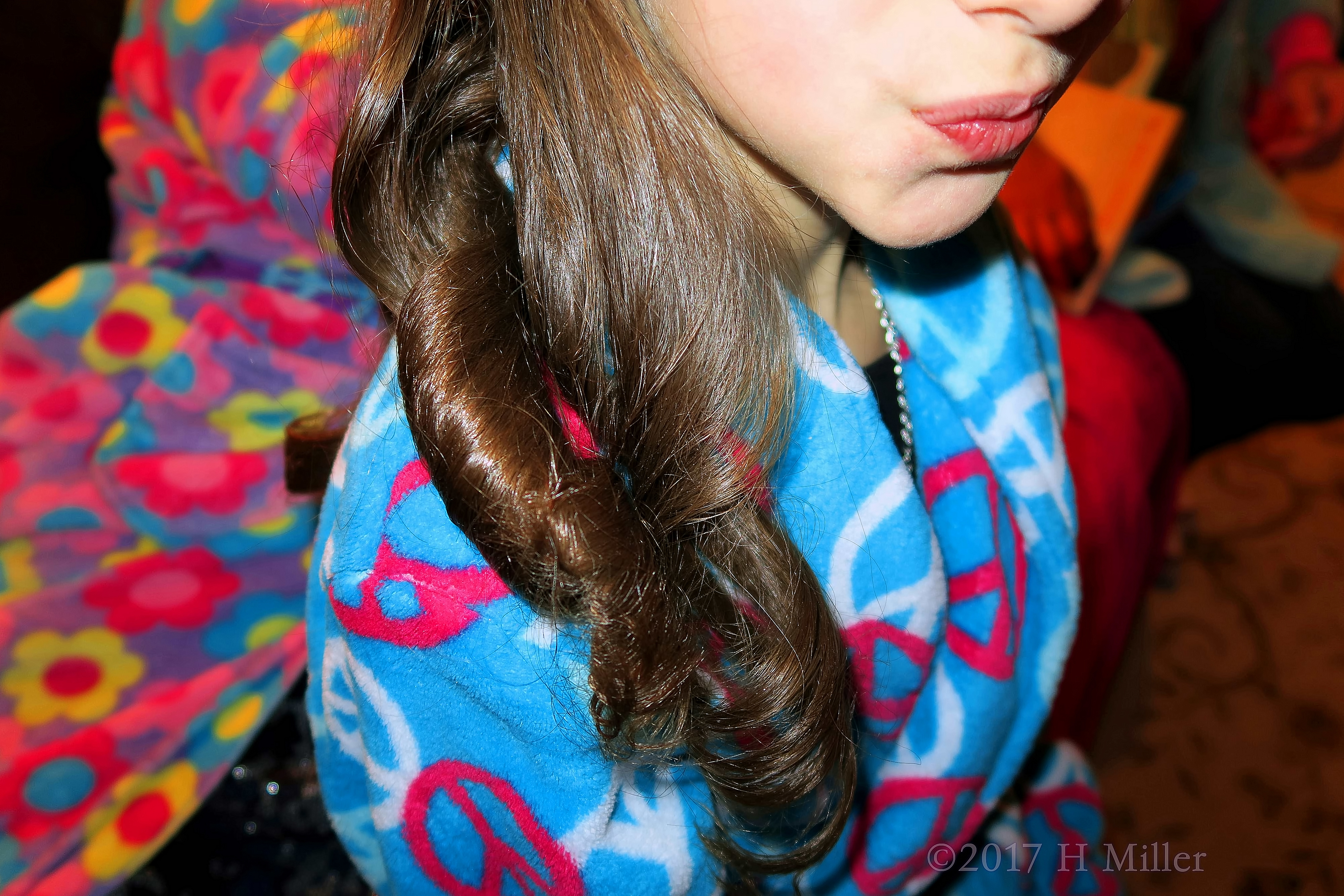 Closeup Of Her Curled Hairstyle At The Spa. 