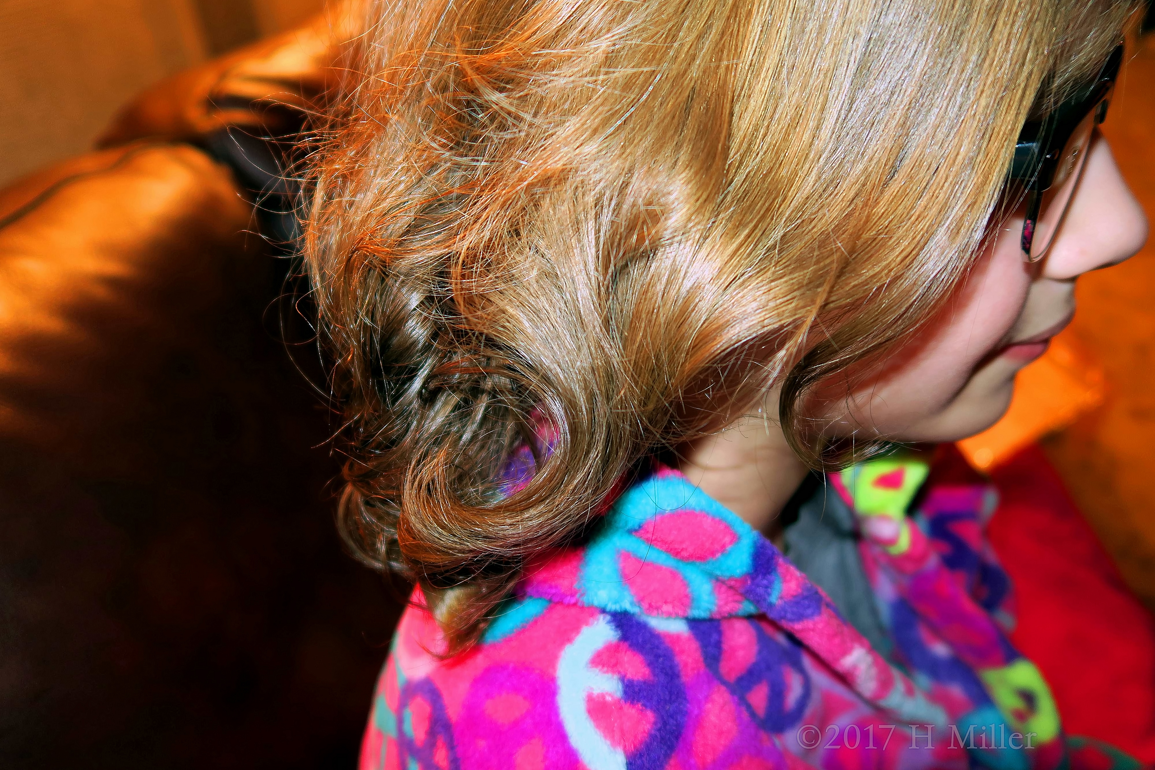 Curled Hairstyle Closeup. 