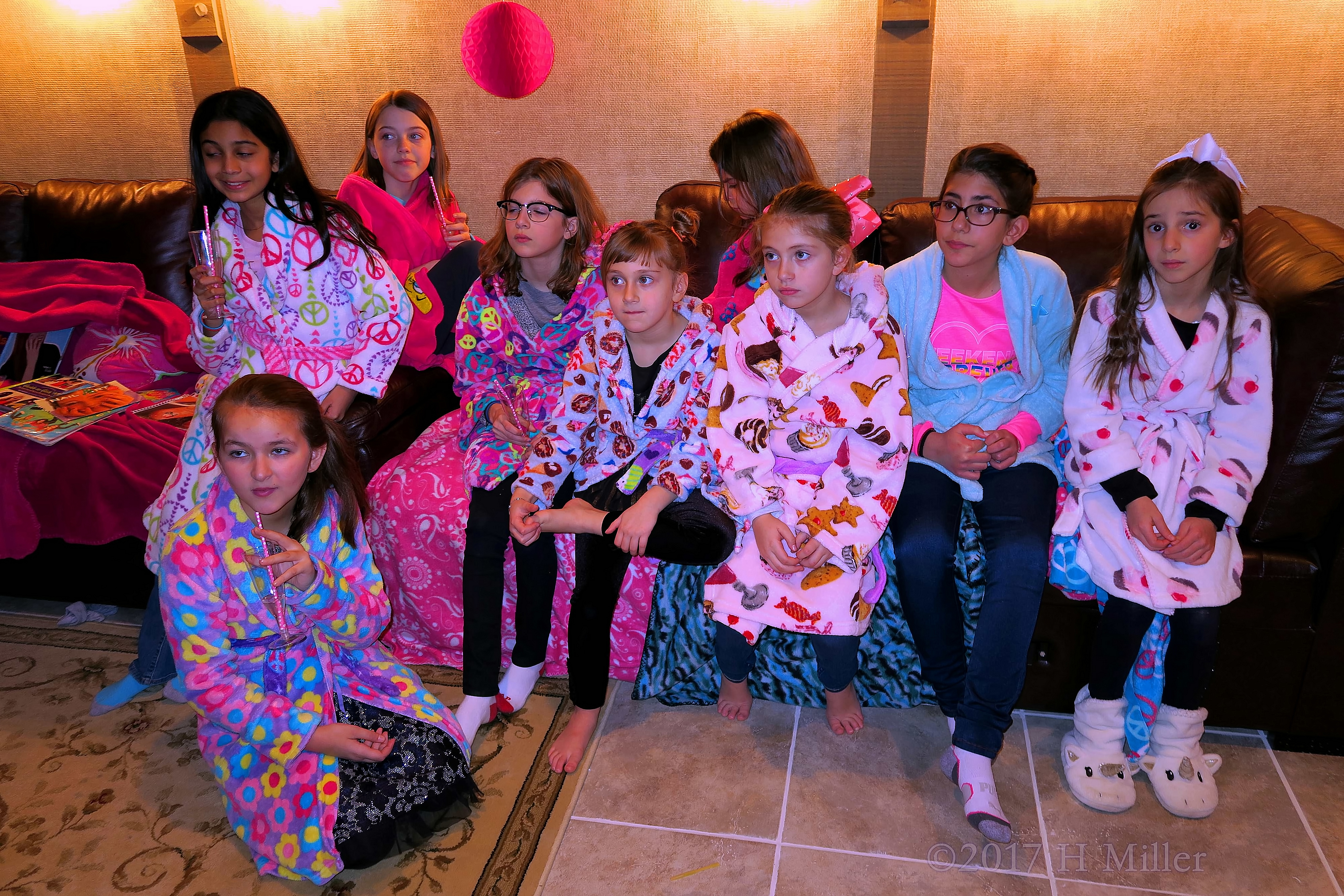 Hanging Out In Kids Spa Robes, Ready To Start The Activities. Hanging Out In Kids Spa Robes, Ready To Start The Activities.