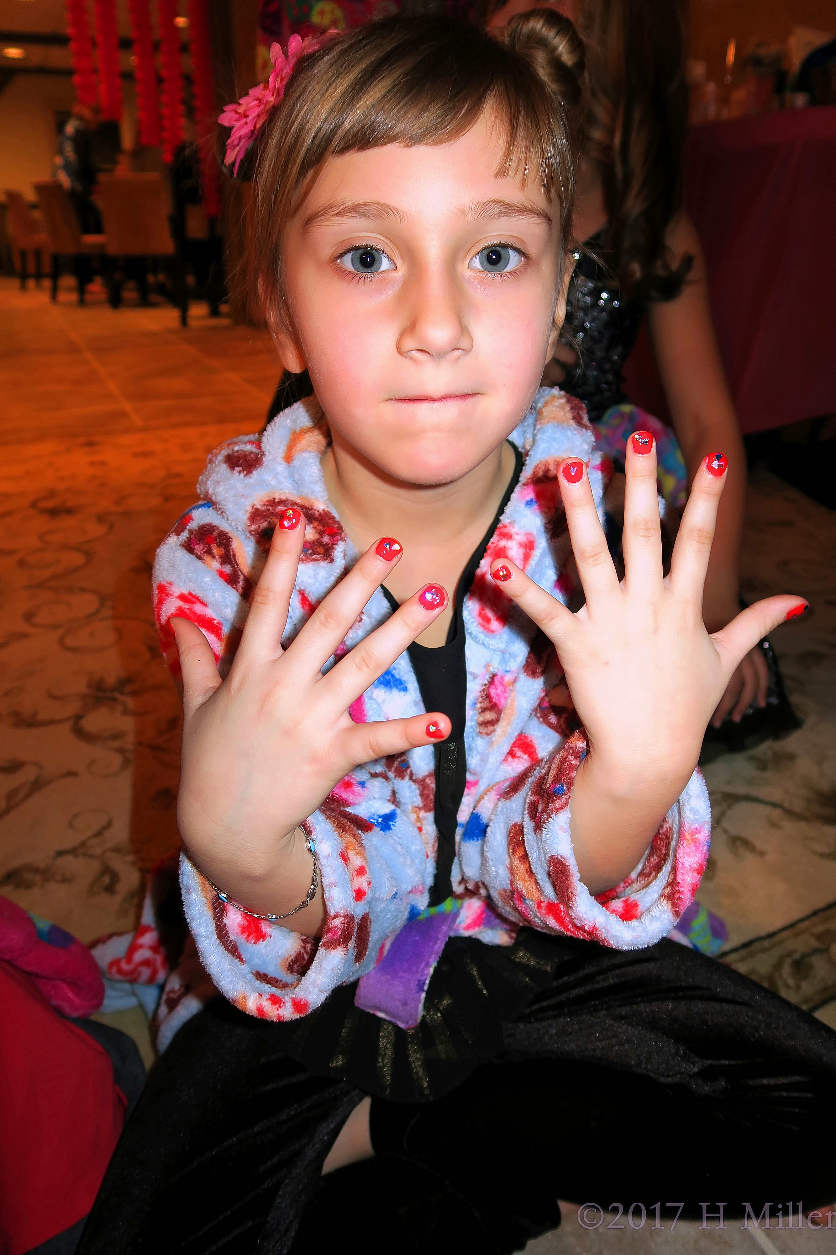 Pretty Glitter Hearts For This Girls Mini Manicure. 