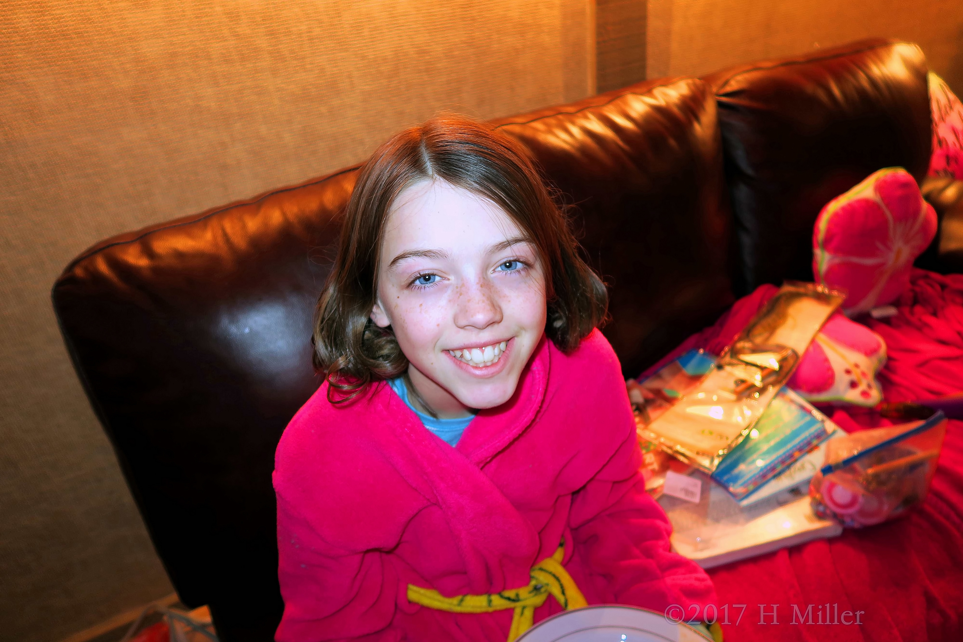 Smiling With Her New Curly Hairstyle. Smiling With Her New Curly Hairstyle.