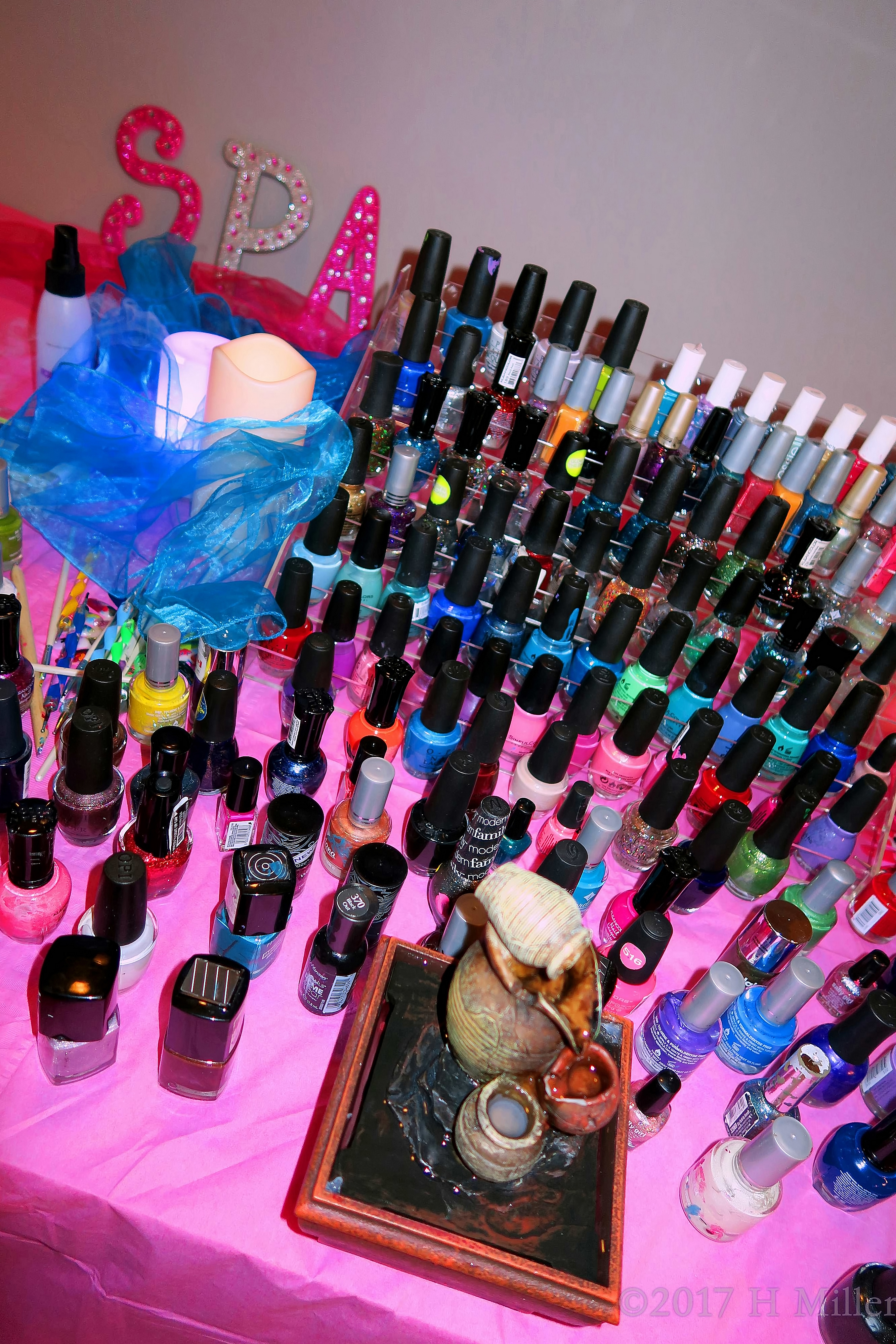 The Kids Spa Manicure Table Set Up. 