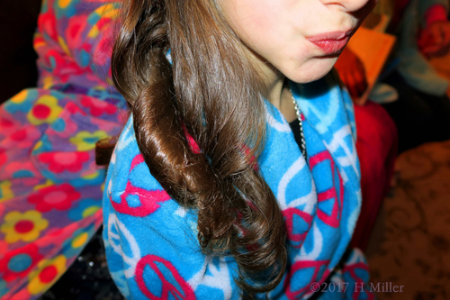 Closeup Of Her Curled Hairstyle At The Spa.