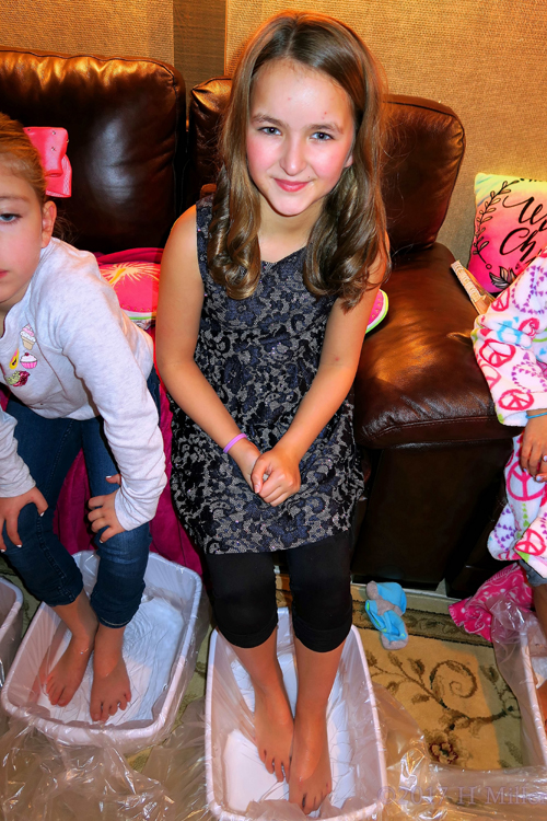 The Birthday Girl, Karina, During Her Kids Pedicure. The Birthday Girl, Karina, During Her Kids Pedicure.