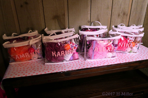 The Kids Spa Gift Bags Table.